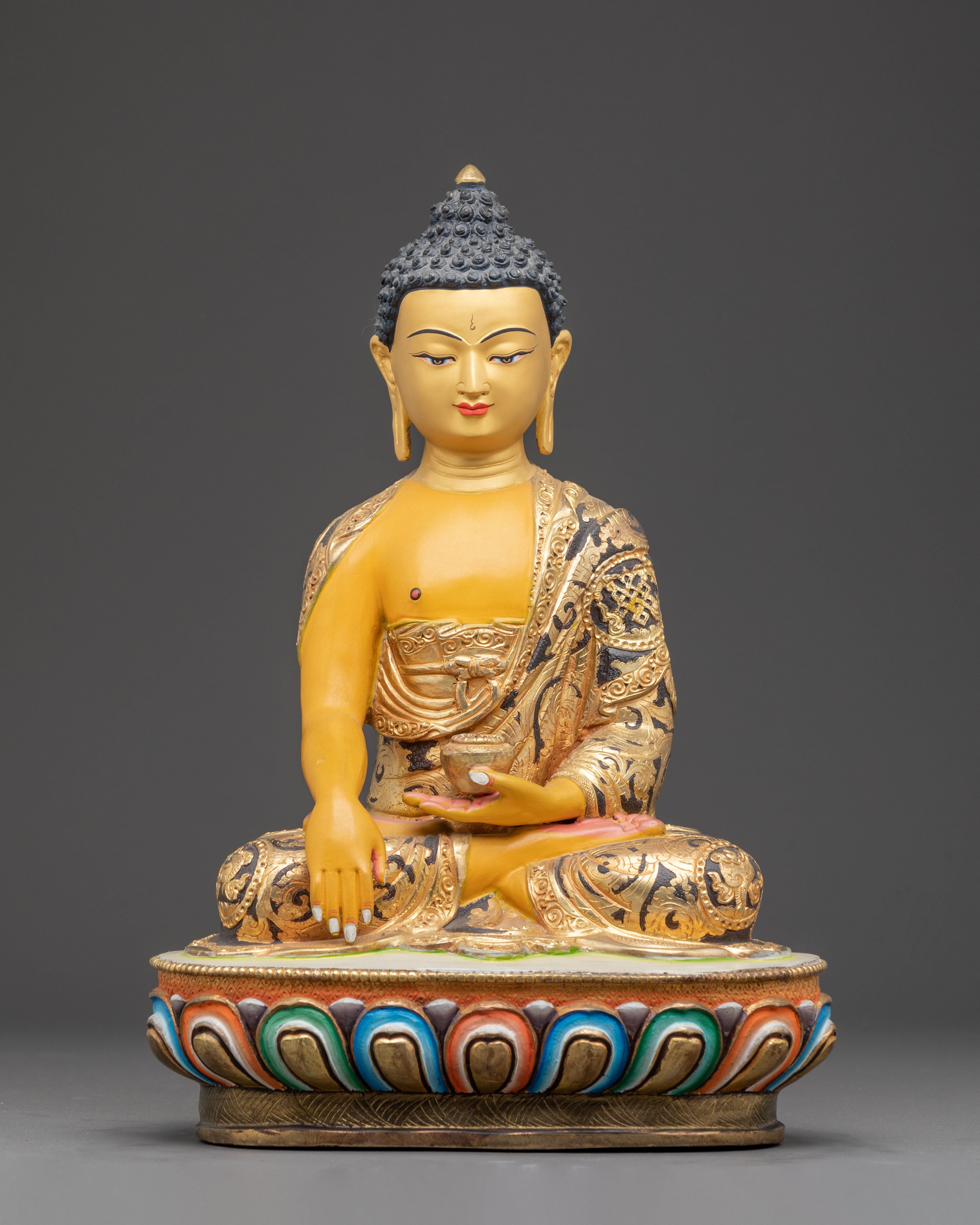 Handmade Tibetan Shakyamuni Buddha Golden Art | Historical Buddha