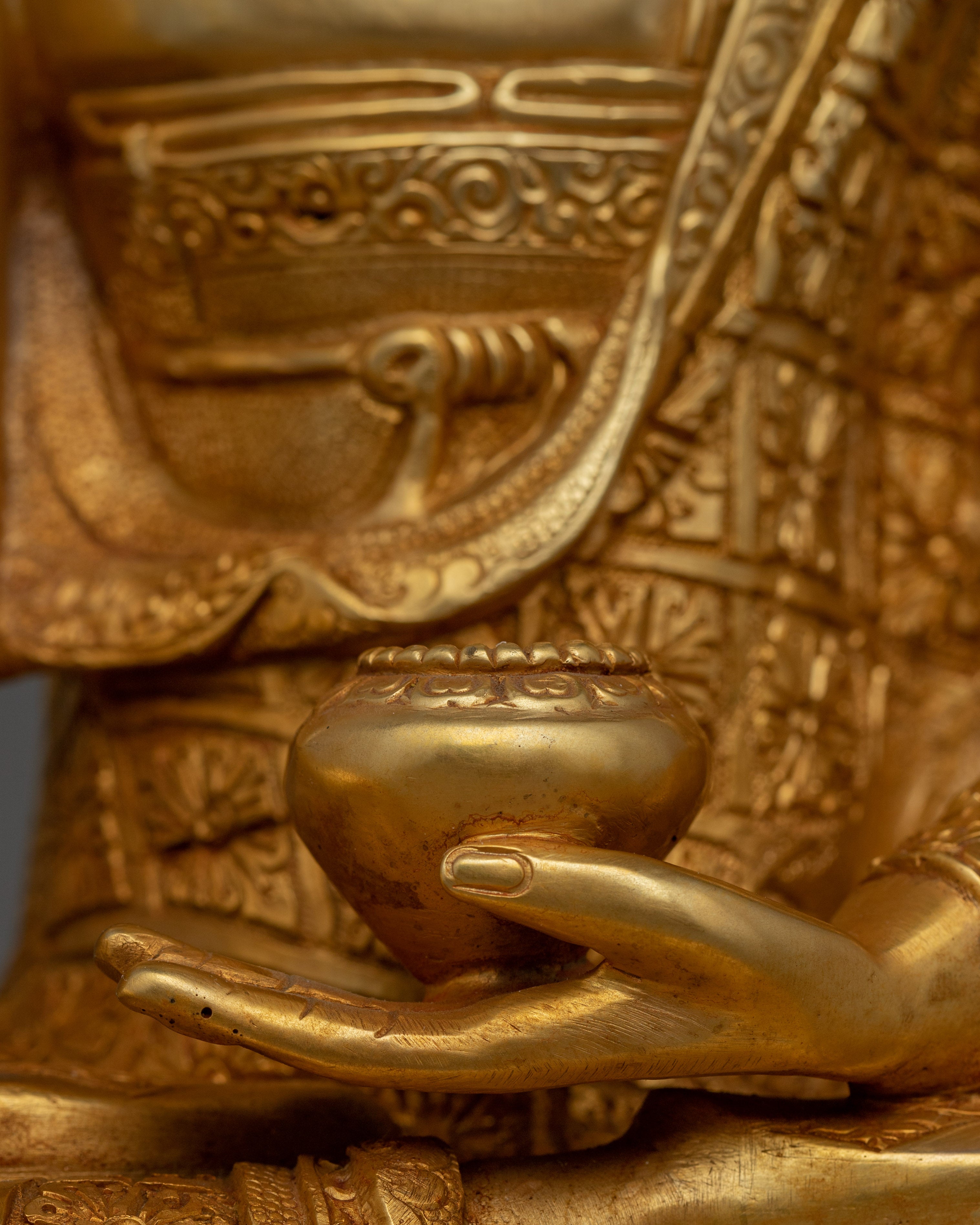 Buddhist Statue of Shakyamuni Buddha | 24K Gold Gilded