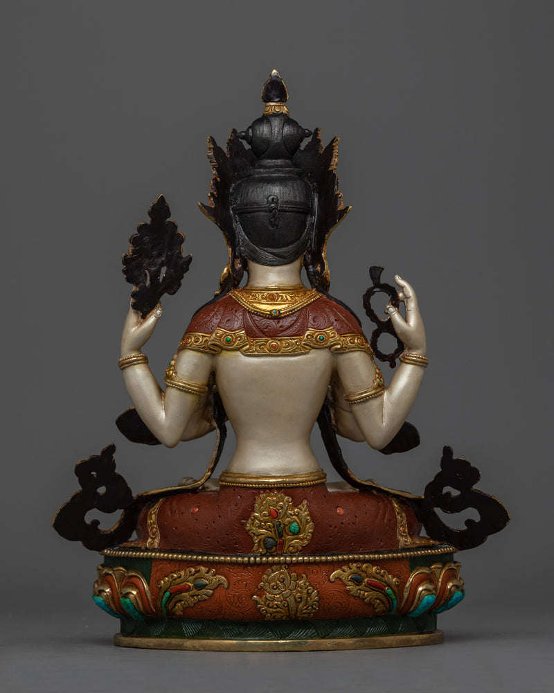 Bodhisattva Chenrezig Mantra Tibetan Statue | Symbol of Love and Kindness