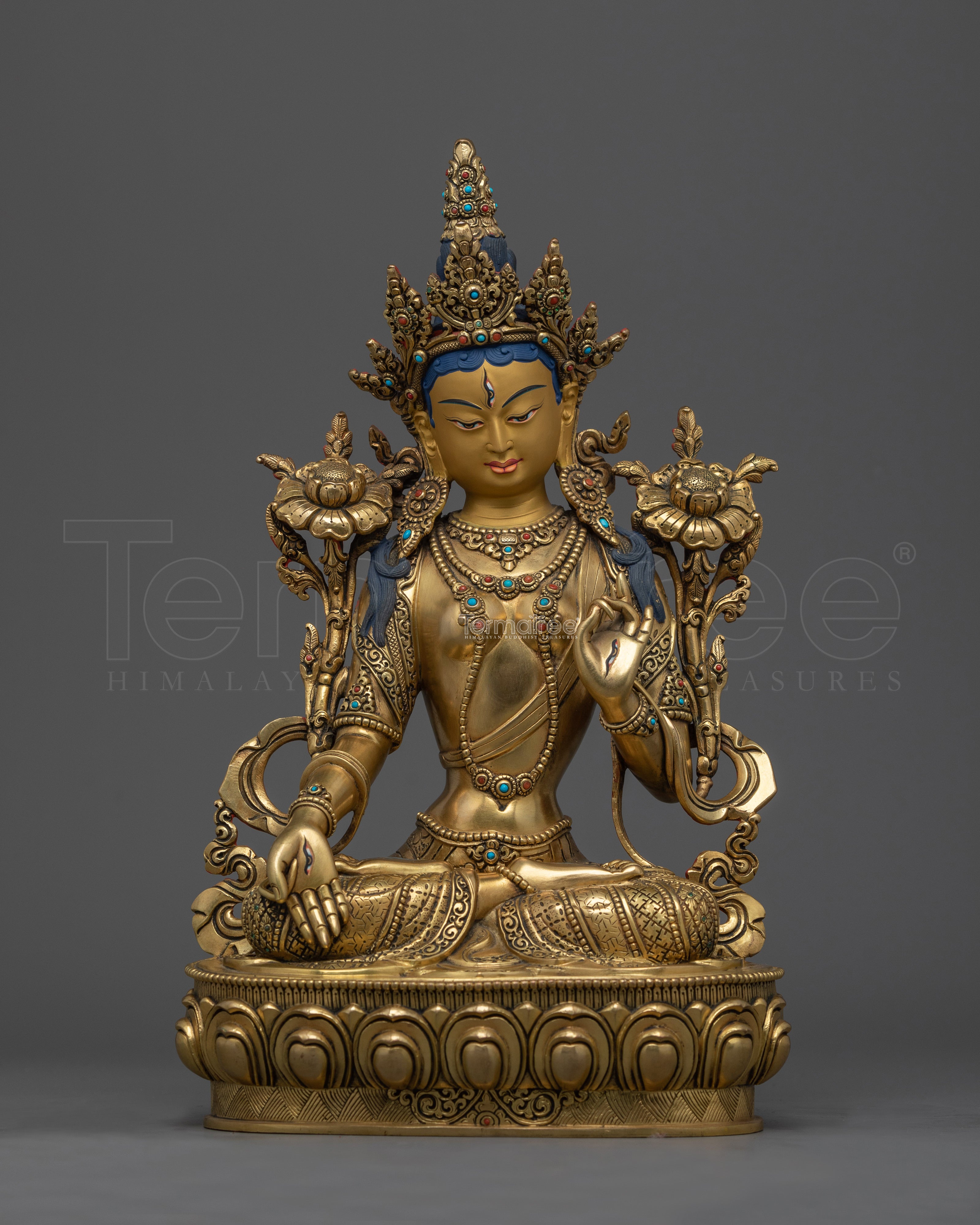 Healing Goddess White Tara Statue | Tibetan Goddess of Longevity