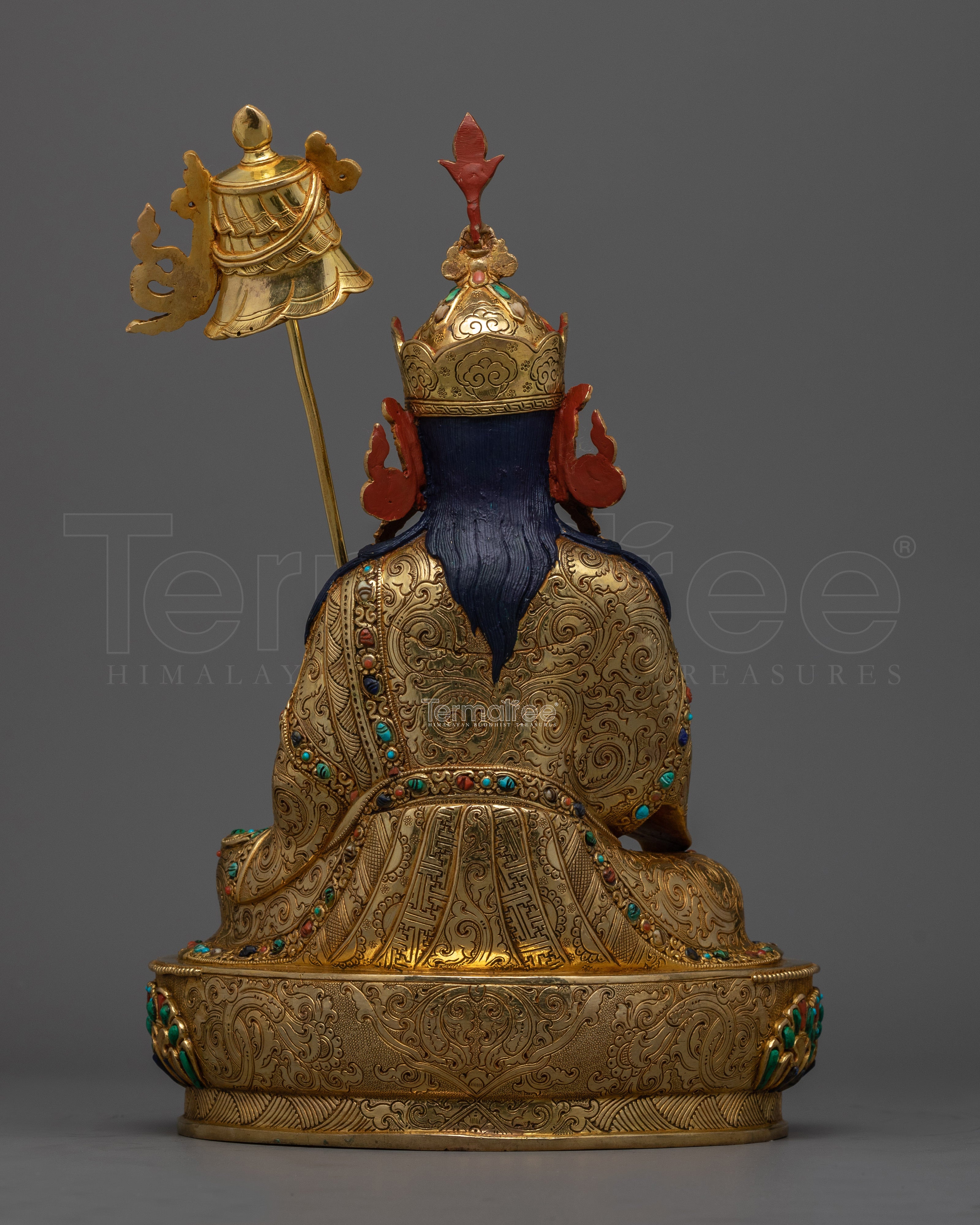 24K Gold Gilded Guru Norla Statue | Embodiment of Prosperity and Spiritual Wealth