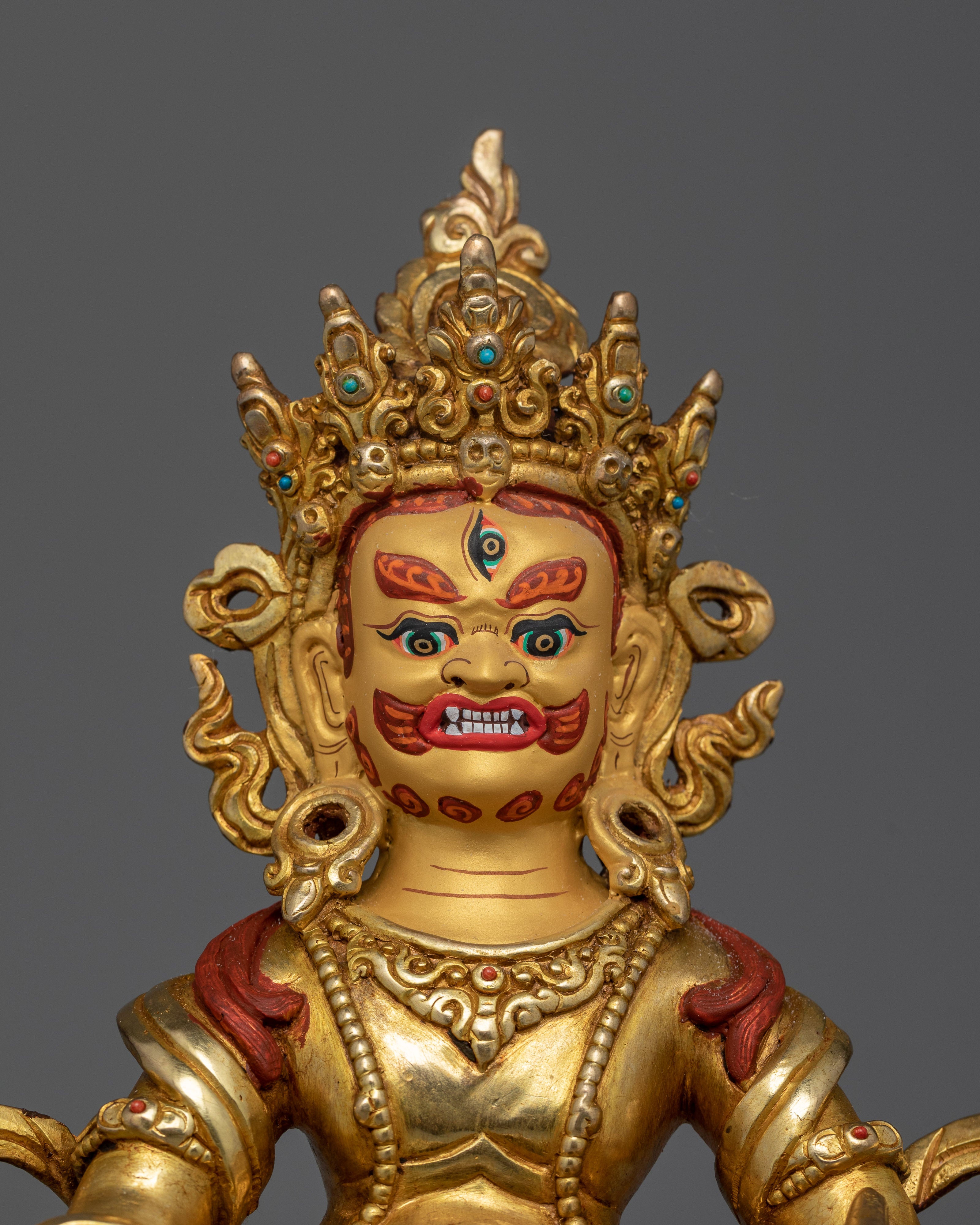 Green Dzambhala with Consort figure | Embodiment of Abundance and Spiritual Prosperity