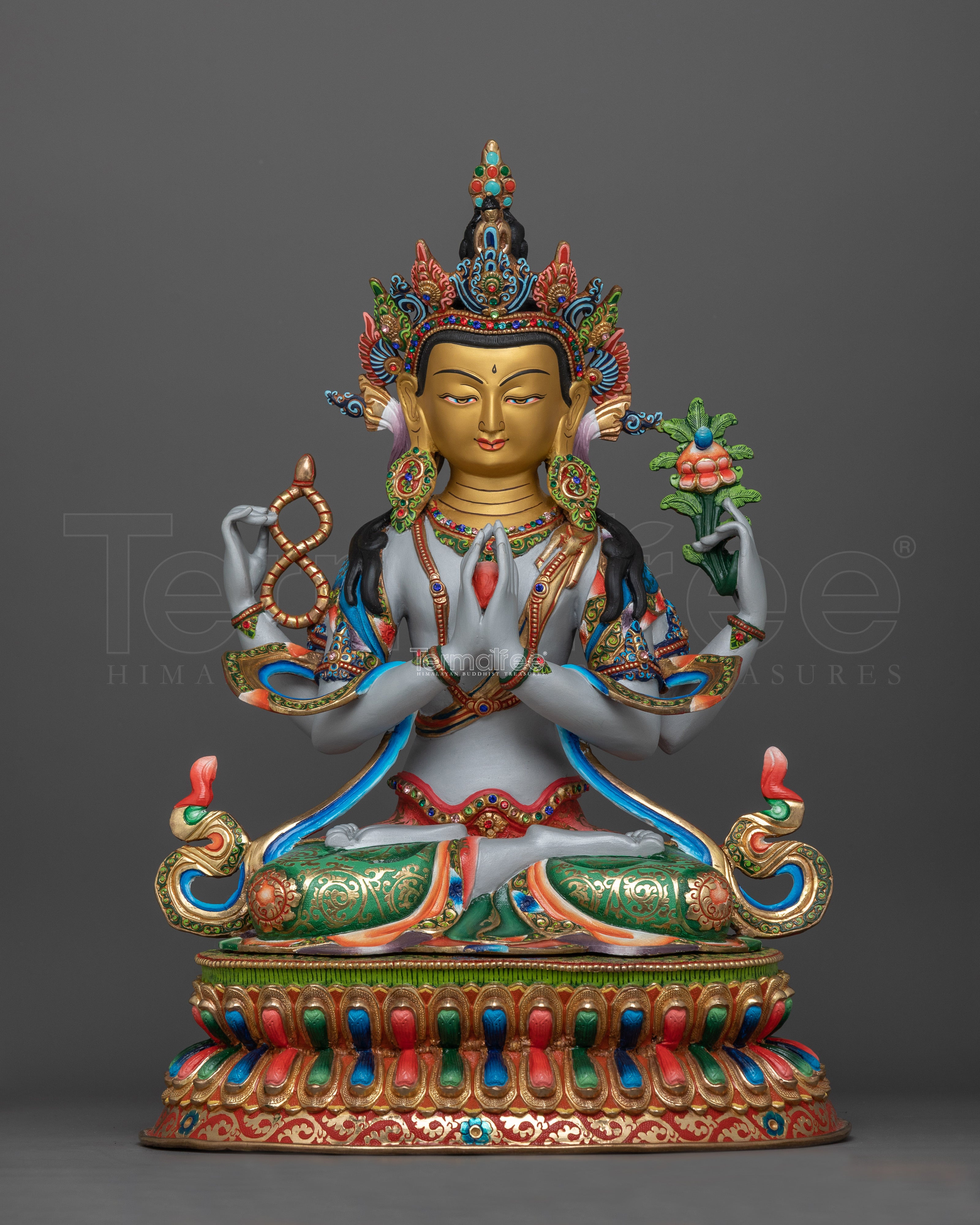 Avalokiteshvara Chenrezig Sadhana Statue | Tibetan Bodhisattva of Love and Compassion