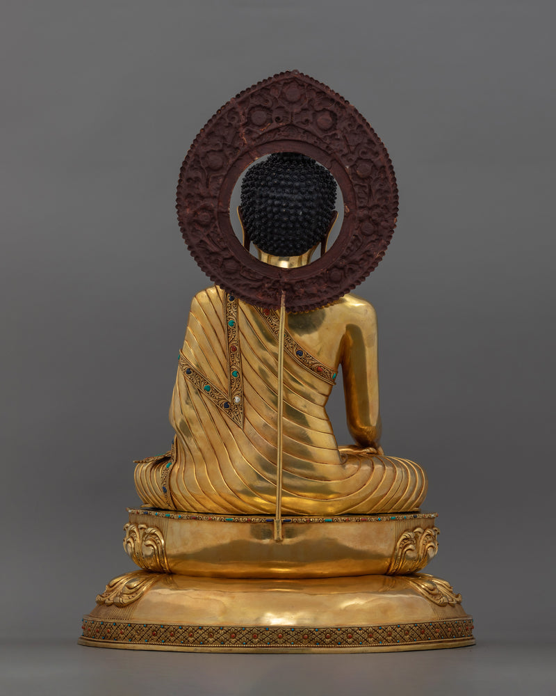 Meditational Shakyamuni Buddha | 24K Gold Gilded Sculpture