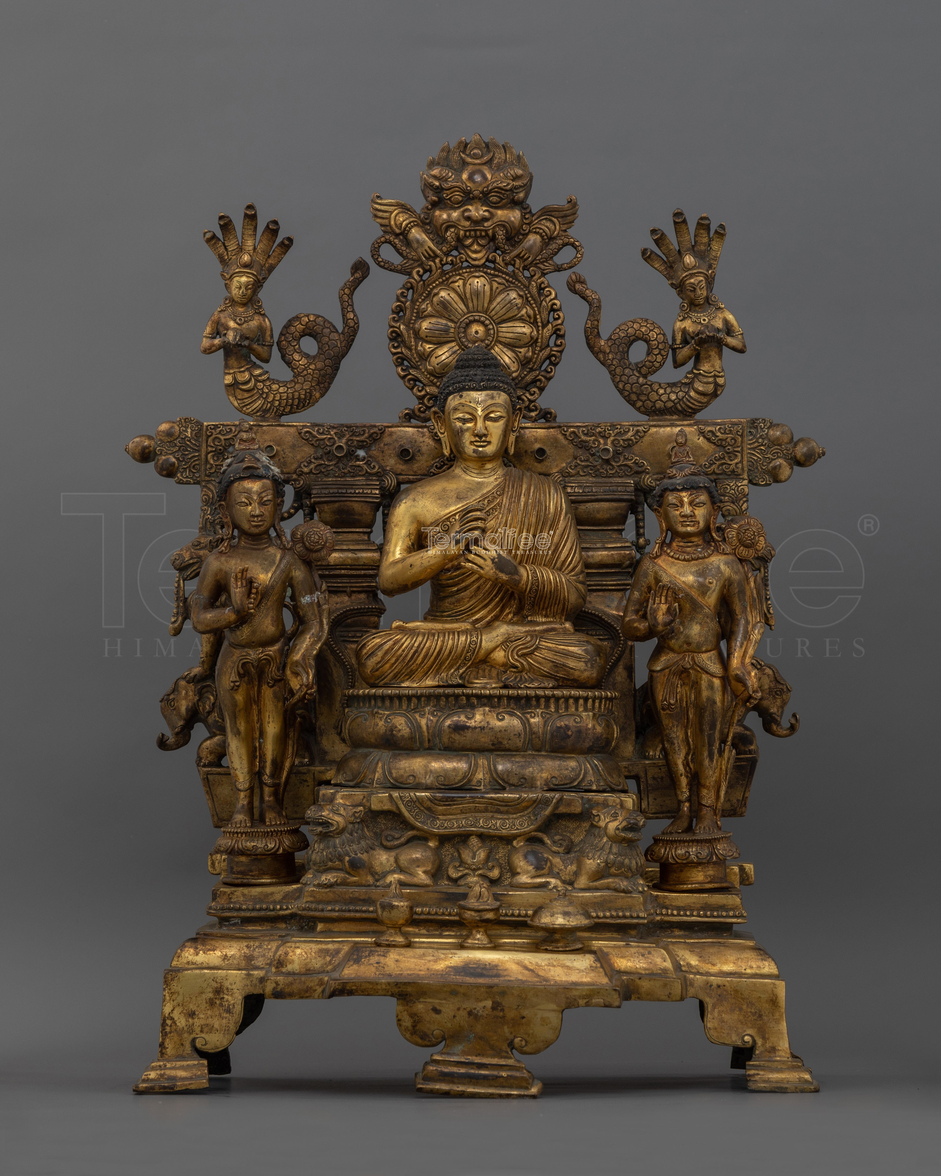 Antique Vairocana Buddha Sculpture | Timeless Spiritual Decor