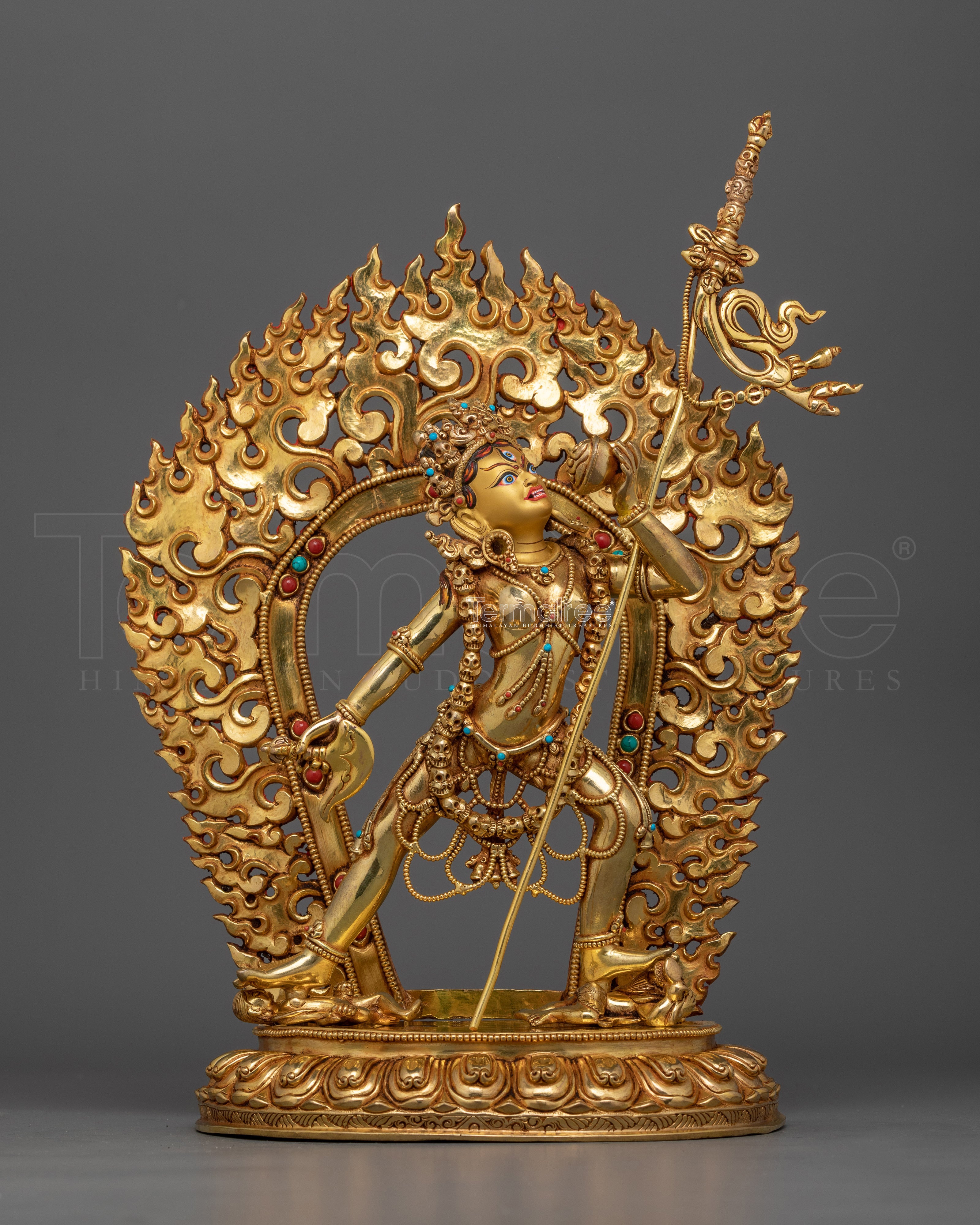 24K Gold Gilded Dakini Vajrayogini Statue | Goddess of Transformation