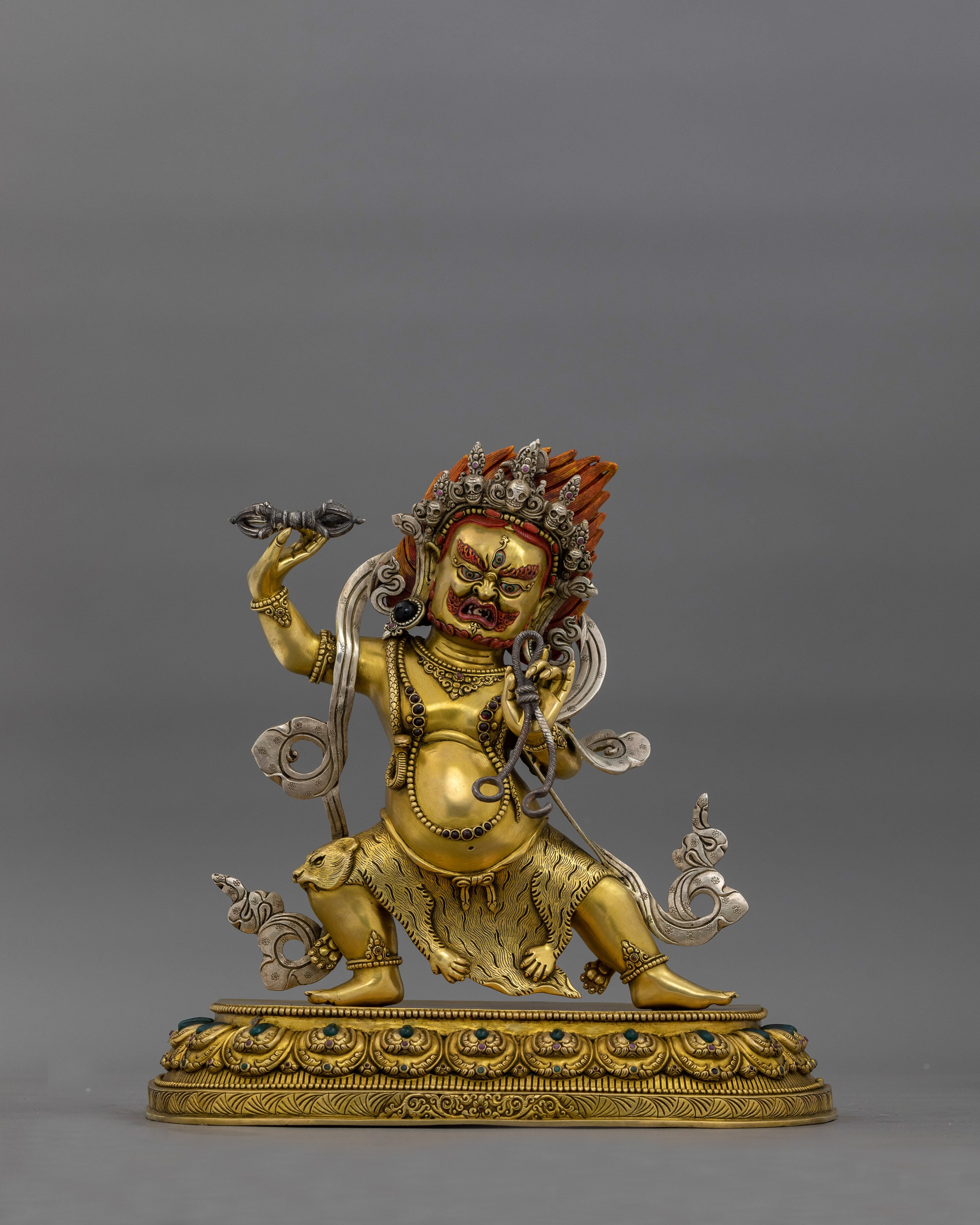 Handcarved Vajrapani Deity Sculpture | Tibetan Lord of Power Deity