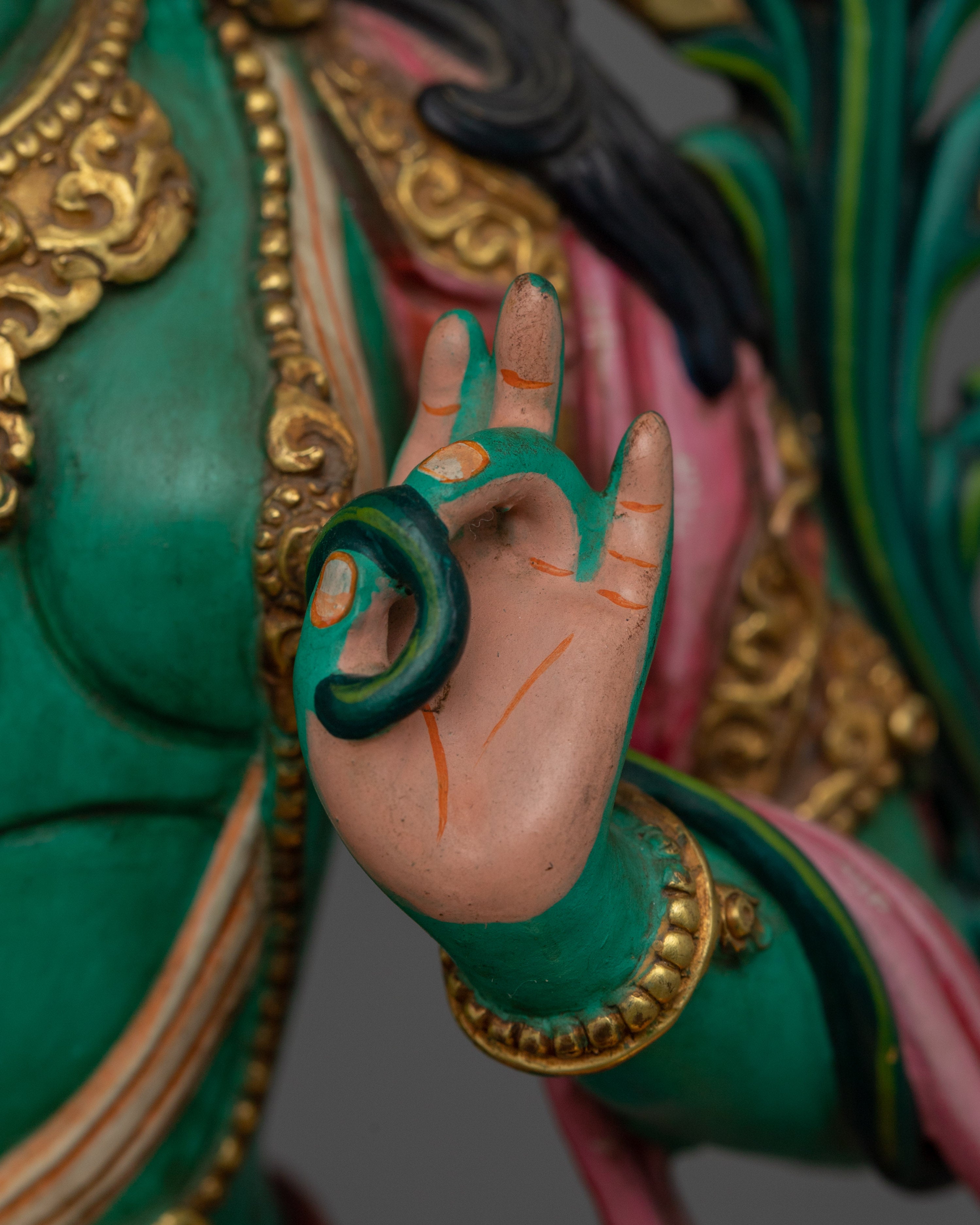 Compassionate Green Tara Yoga Decor | Tibetan Art and Craftsmanship