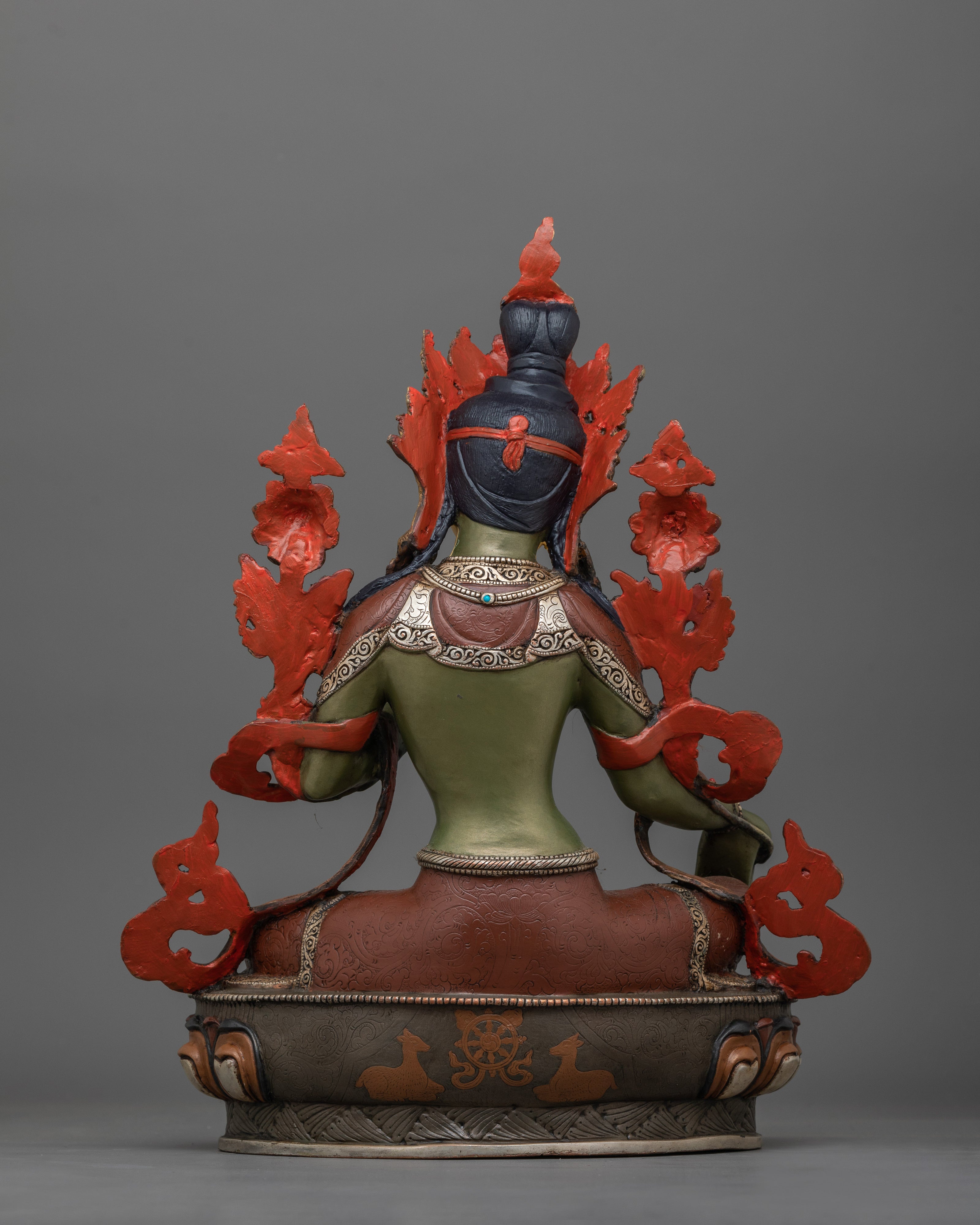 Oxidized Green Tara for Shrine | Female Buddha in Buddhism