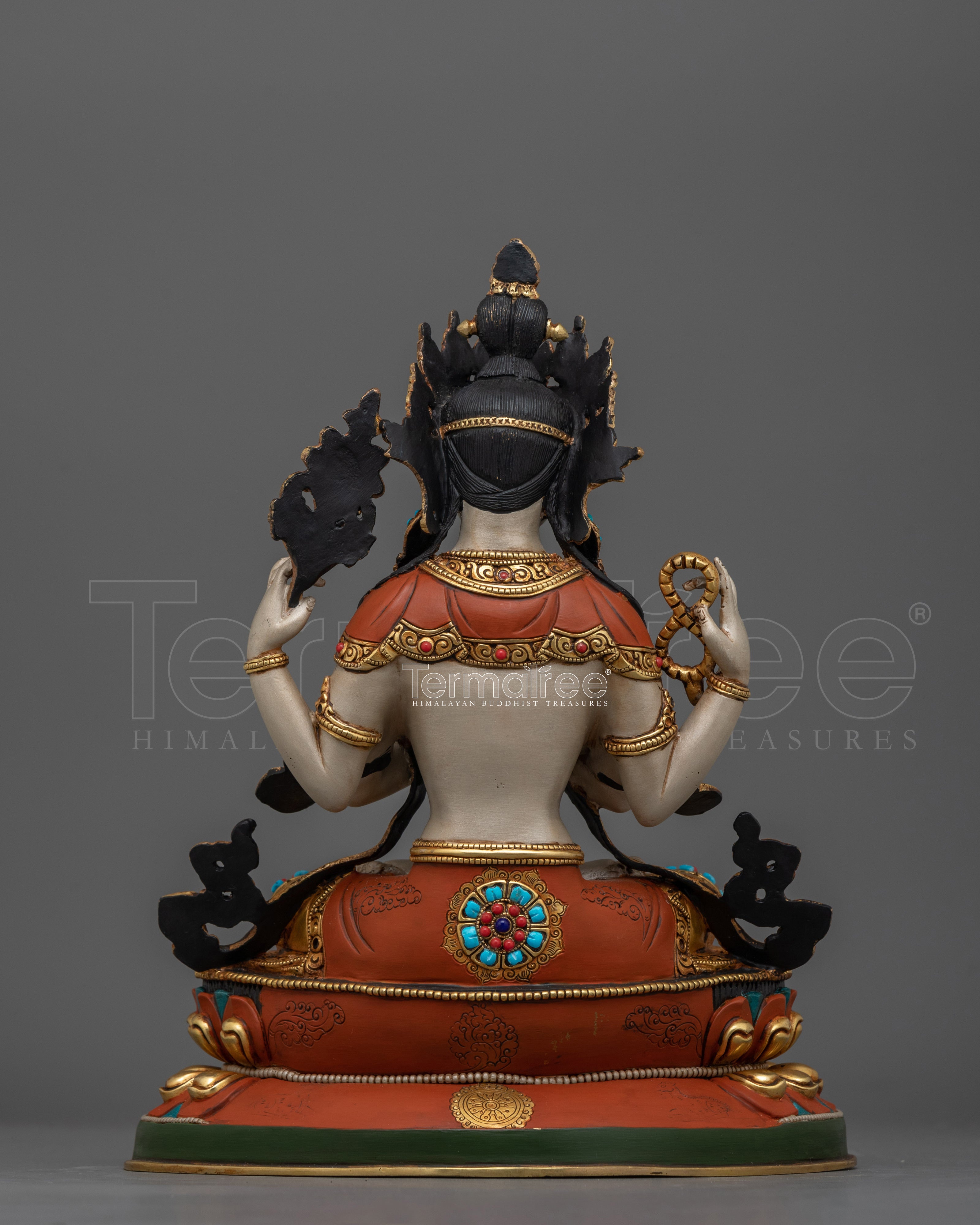 Chenrezig Statue on Double Petal Lotus | Embodiment of Compassion