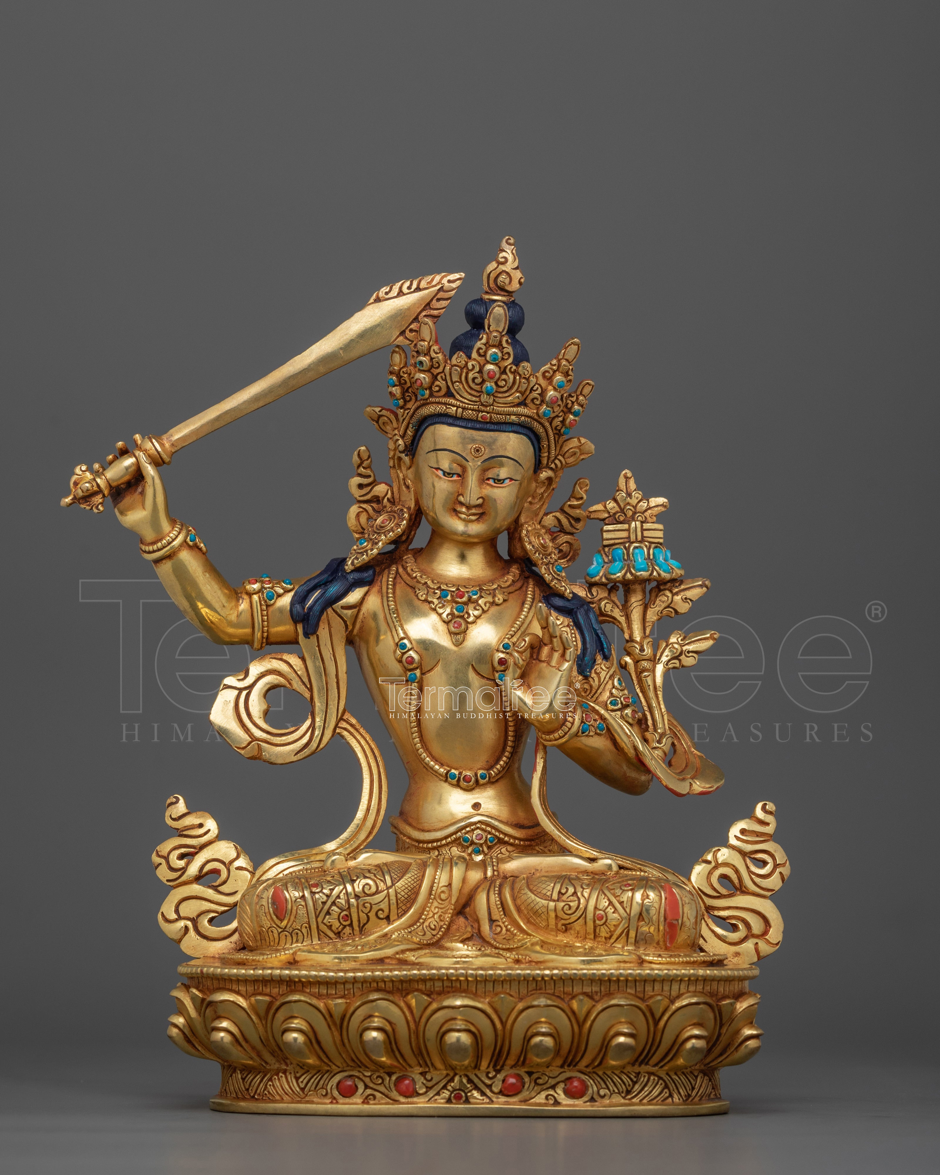Tranquil Manjushri Sculpture | Symbol of Wisdom and Peace