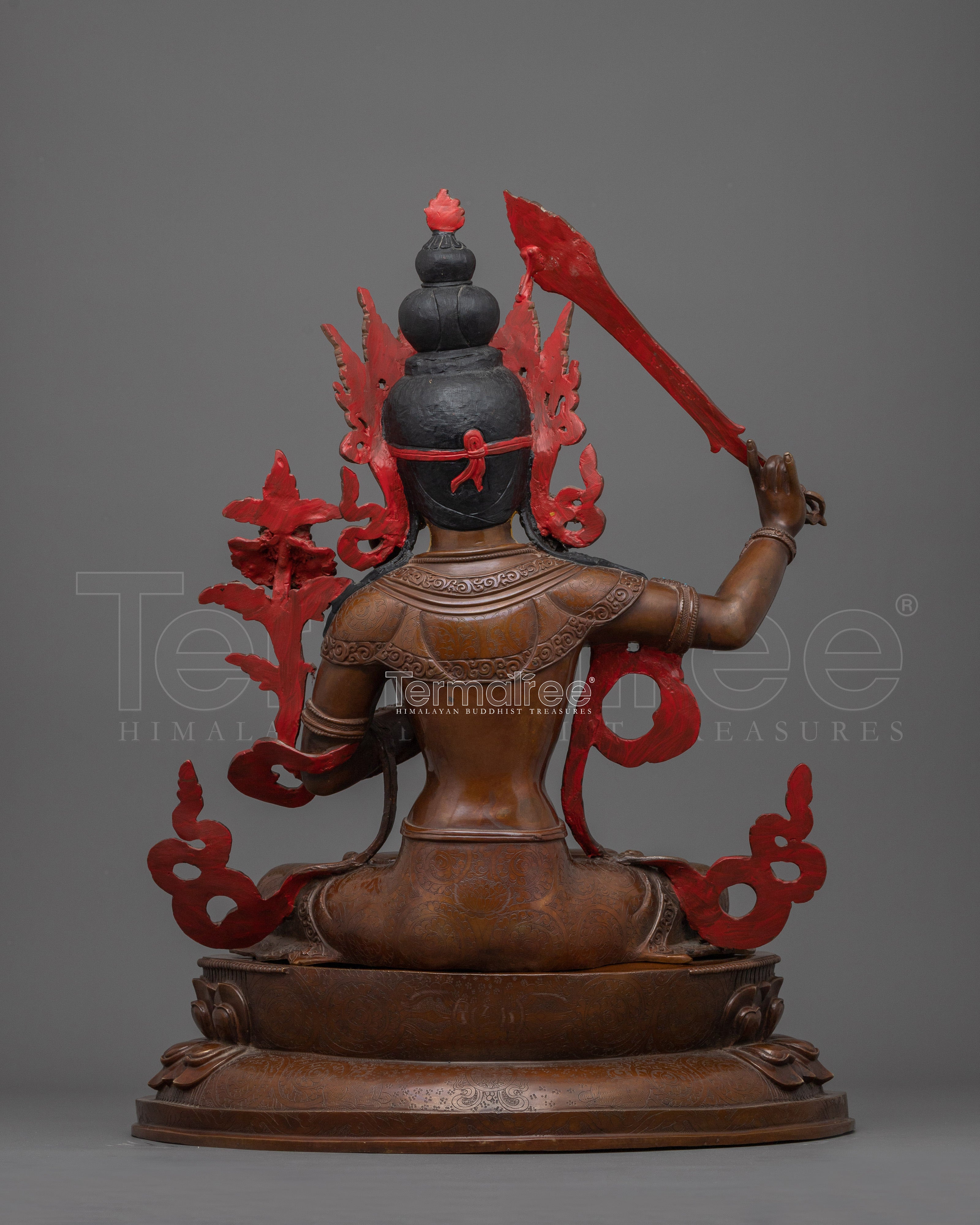 Perfection of Wisdom Manjushri Statue | Hancrafted Oxidized Copper Body