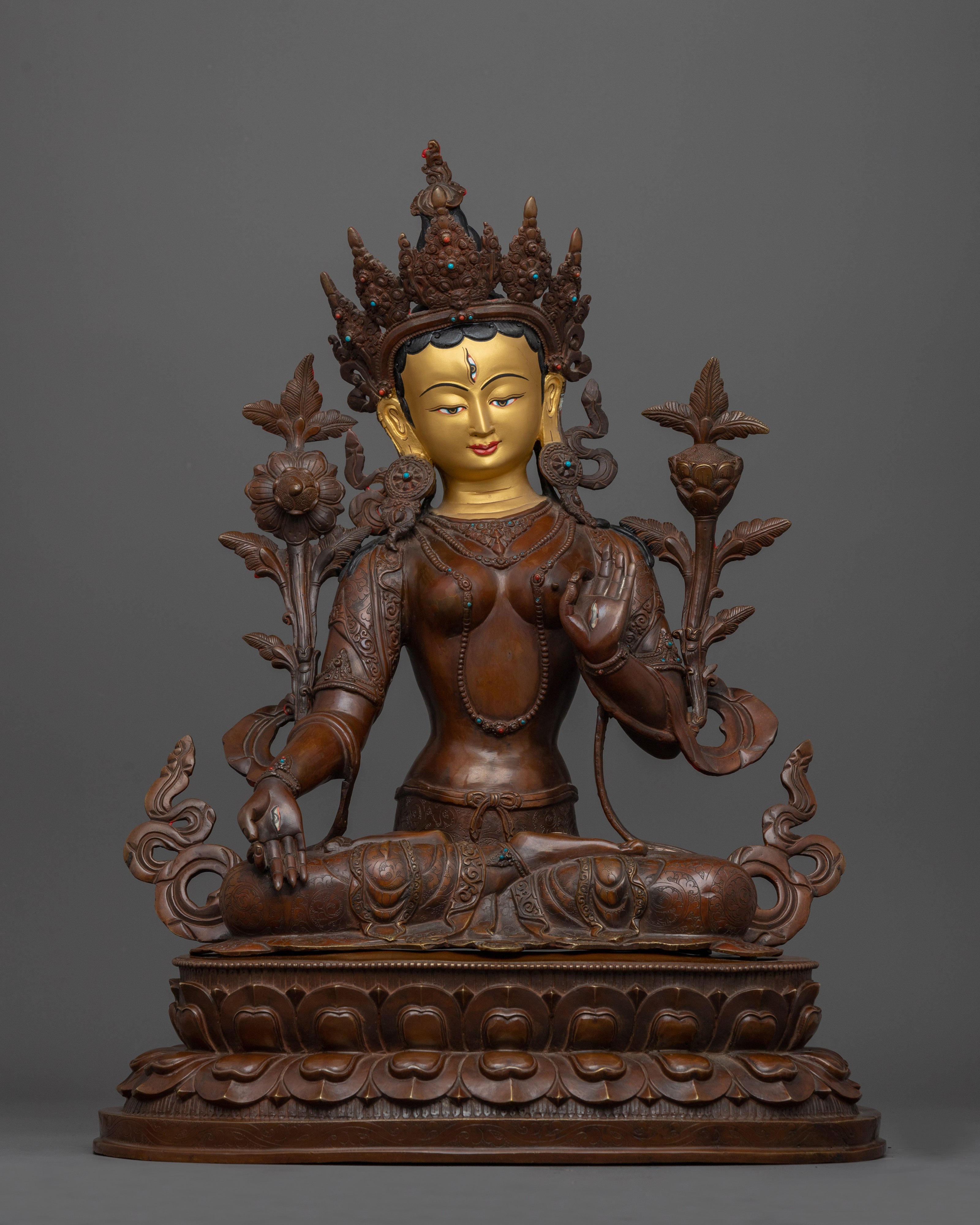 Tibetan Healing Goddess White Tara Statue | Embodiment of Compassion and Longevity