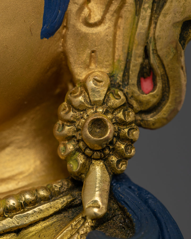 7.5 Inches Female Bodhisattva Statue in 24K Gold Gilded Copper