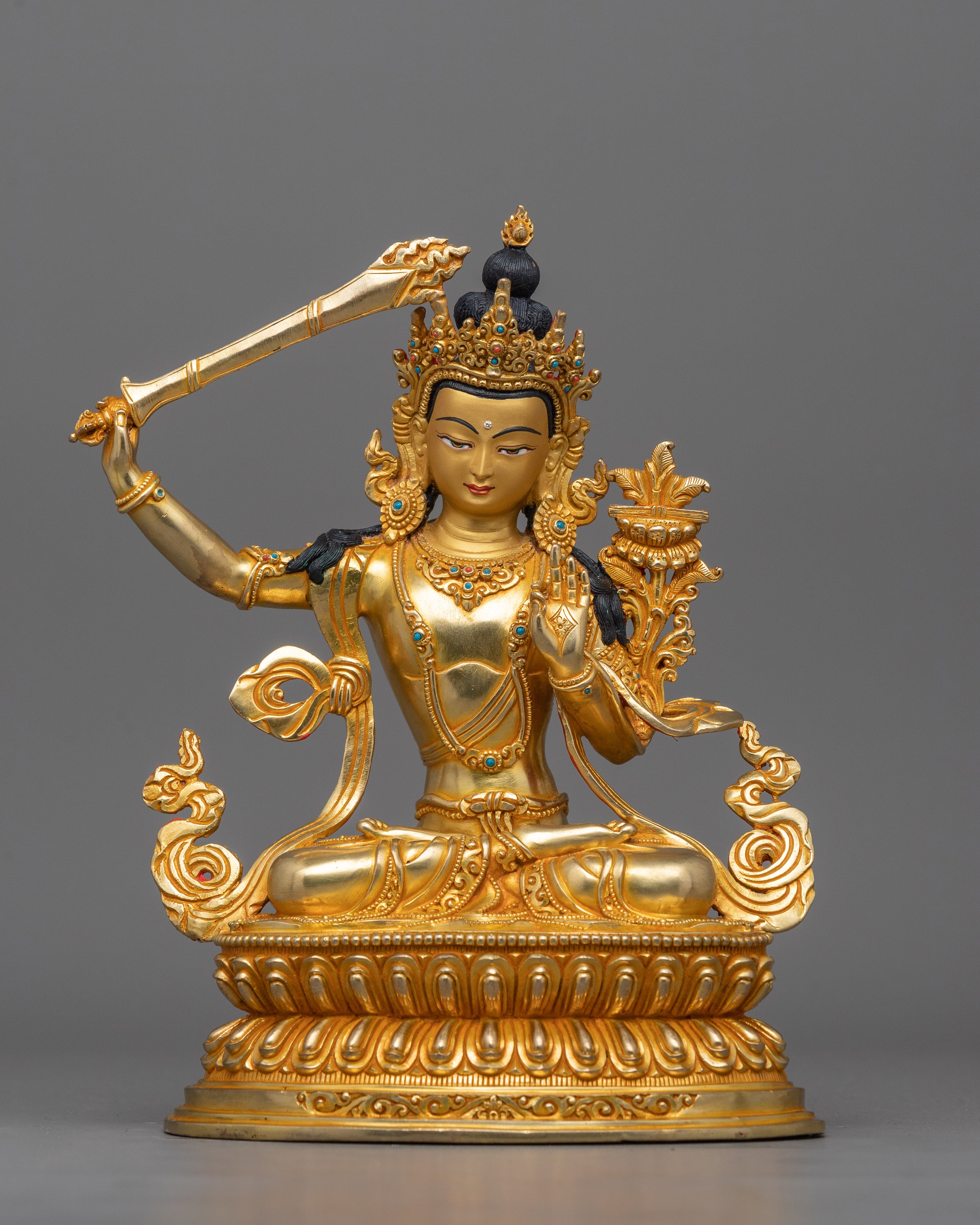 Handcrafted Manjushri Wisdom Dharma Buddha | Symbol of Knowledge