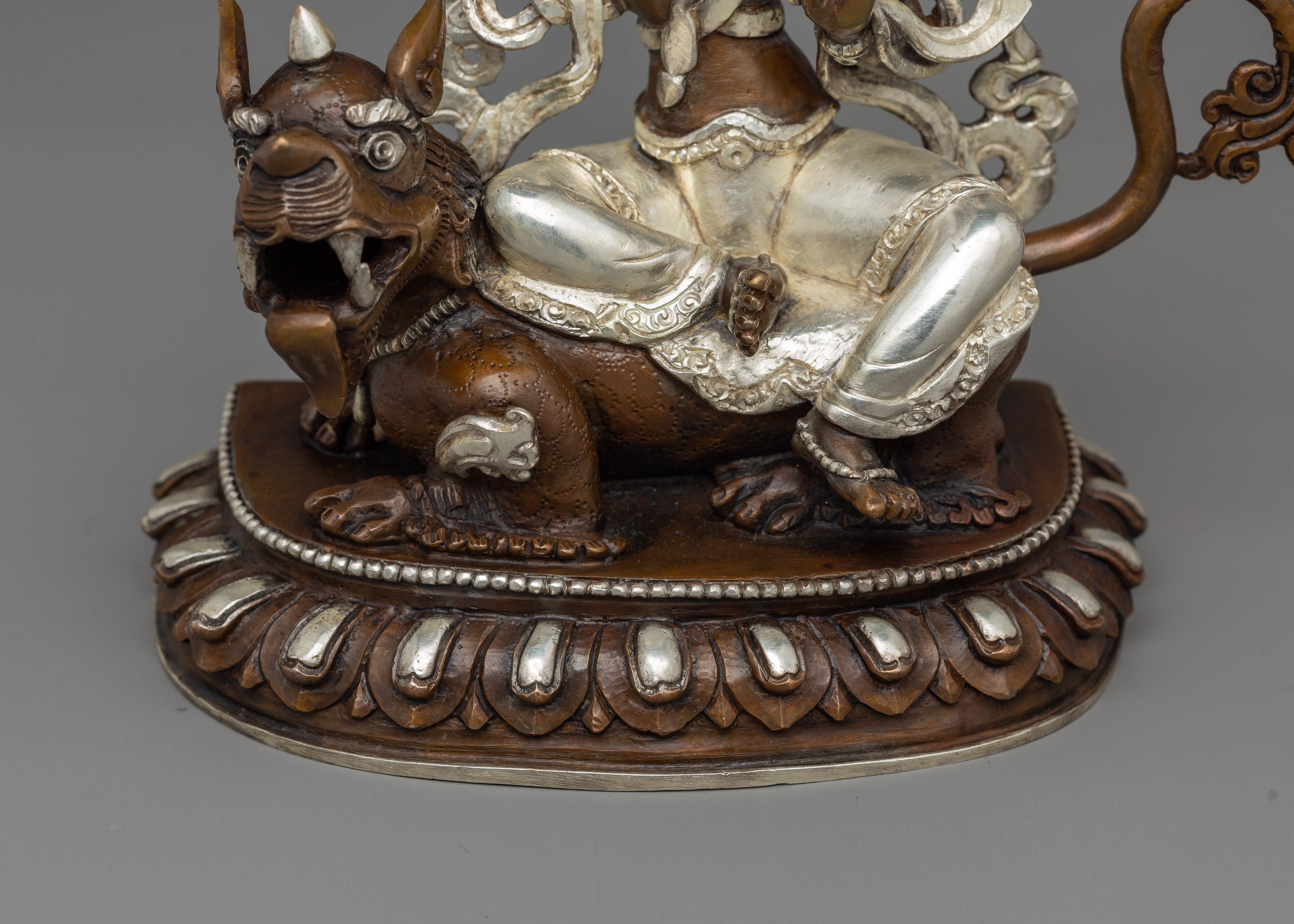 Traditional Sacred Simhanada Manjushri Statue | Embodiment of Wisdom