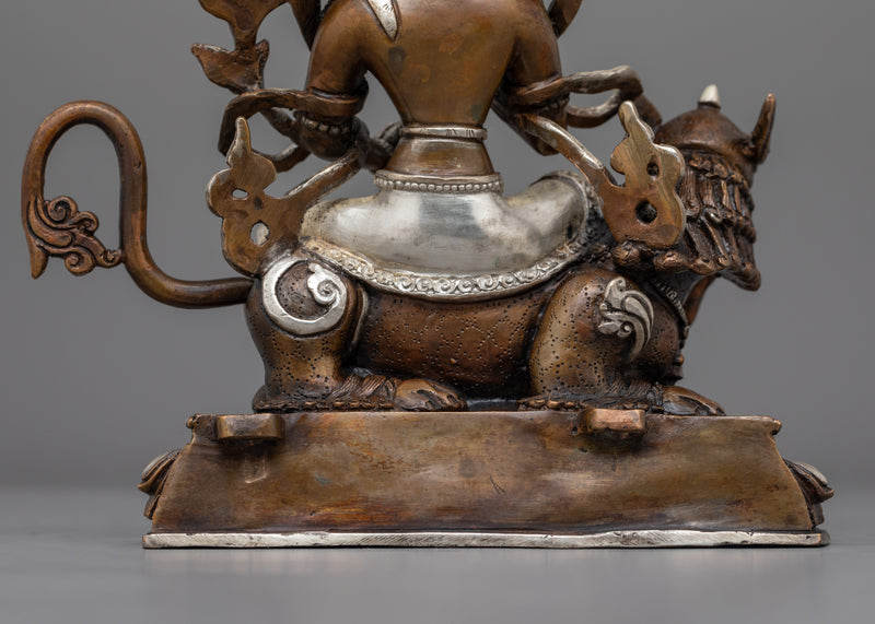 Simhanada Chenrezig Avalokiteshwara Statue | Silver-Plated Bodhisattva of Compassion