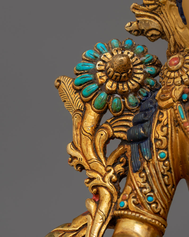 Traditional Buddhist Green Tara Goddess Statue | Protector from Fear Traditional Statue