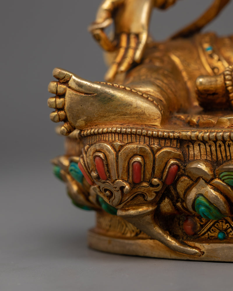 Traditional Buddhist Green Tara Goddess Statue | Protector from Fear Traditional Statue