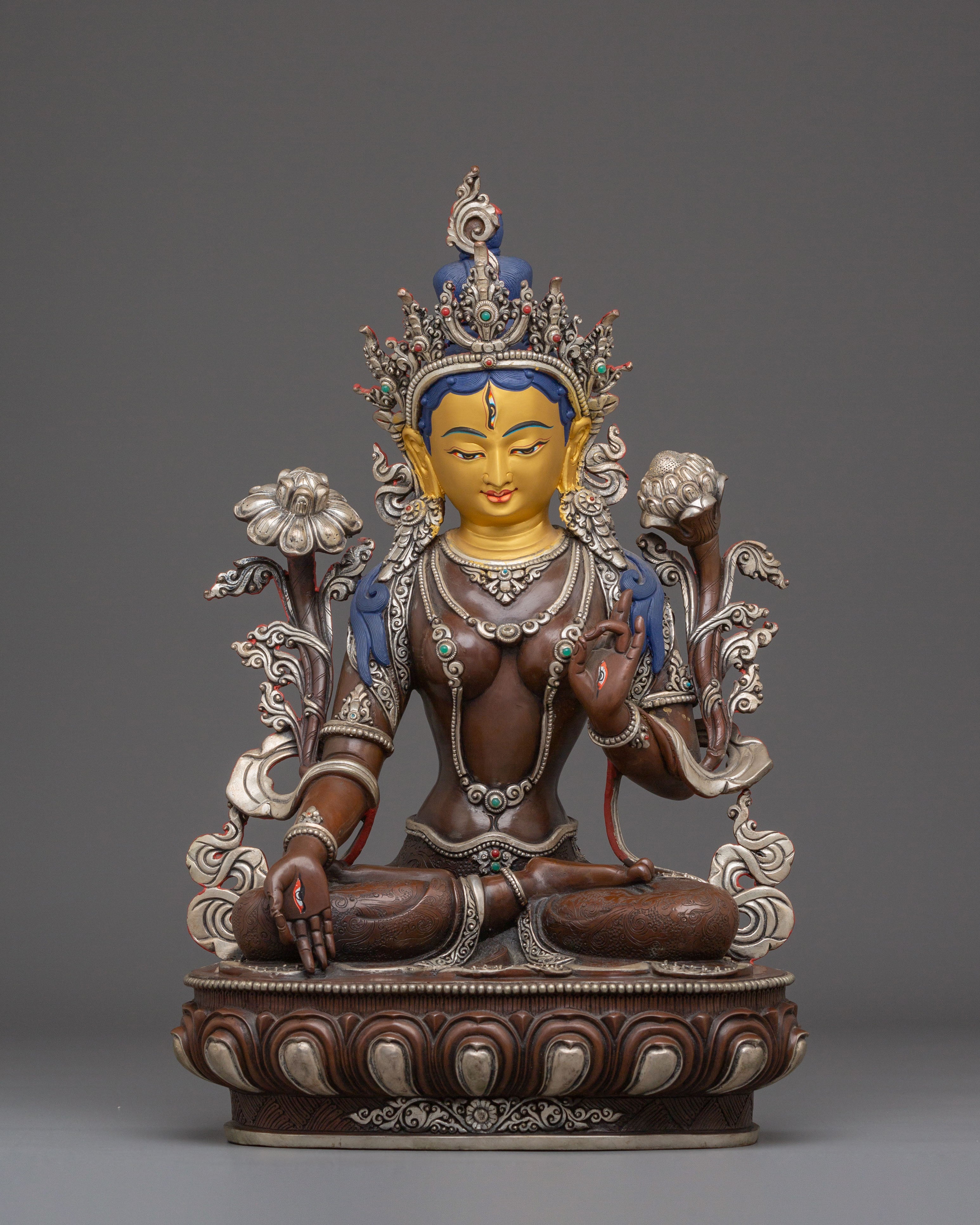Sacred Goddess White Tara Handmade Statue