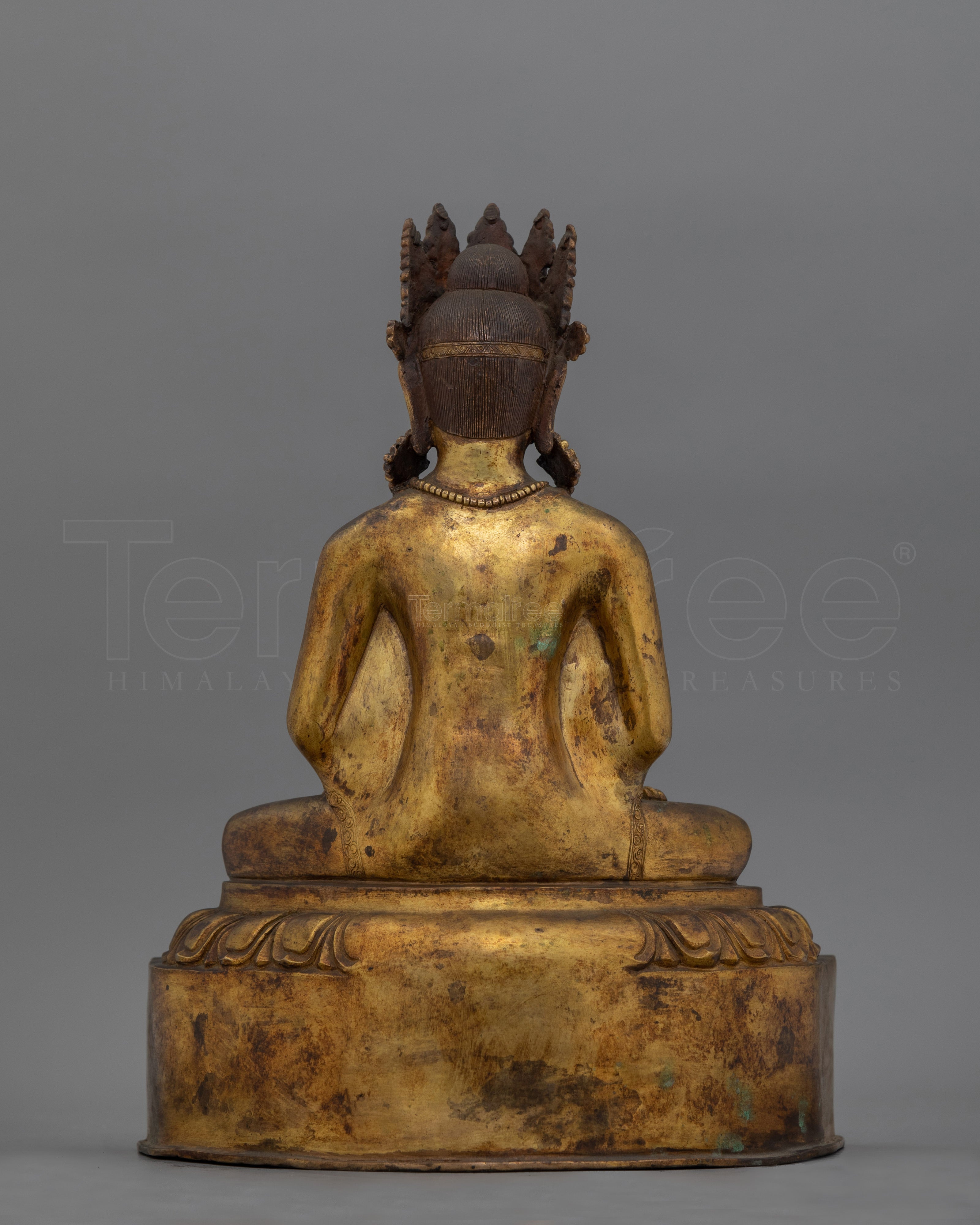 Antique Finish Meditative Amitabha Buddha Figurine | Tibetan Pure Land Buddha