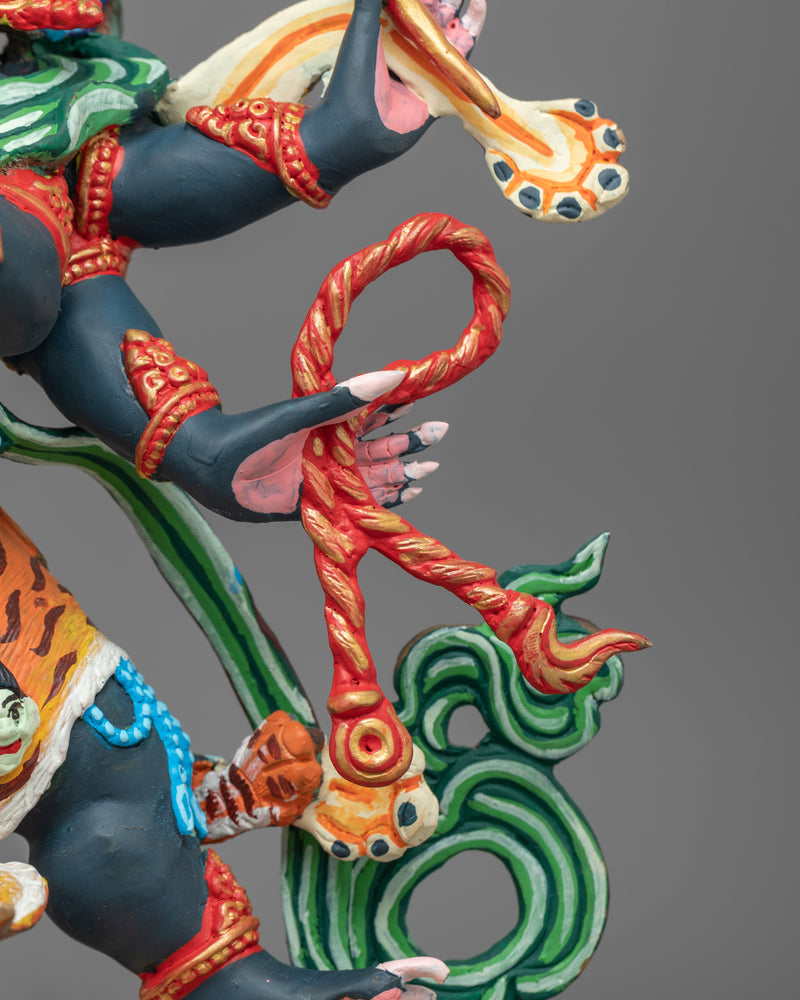 Handcrafted Six Armed Mahakala Protector Statue | Symbol of Dharma and Transformation