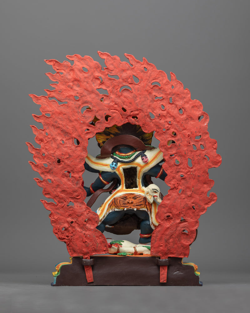 Handcrafted Six Armed Mahakala Protector Statue | Symbol of Dharma and Transformation