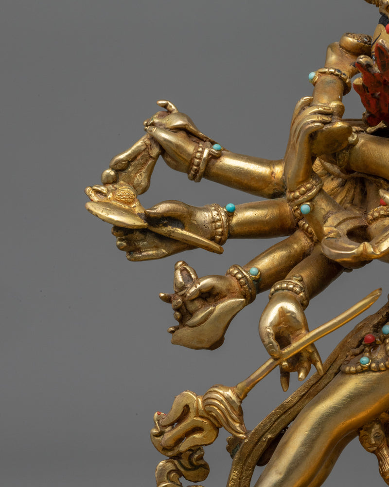 Handcrafted Tibetan Buddhist Chakrasambhara Sculpture | Perfect Altar Decor