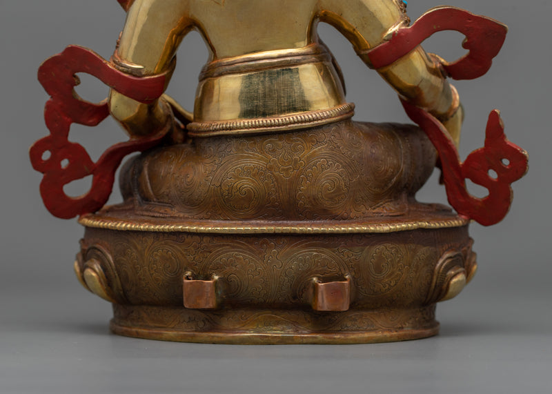 Tradional Tibetan Buddhist Dzambhala Statue of Wealth | Semi Wrathful Artwork