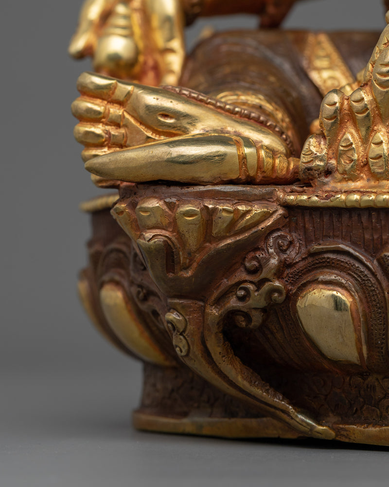 Tradional Tibetan Buddhist Dzambhala Statue of Wealth | Semi Wrathful Artwork