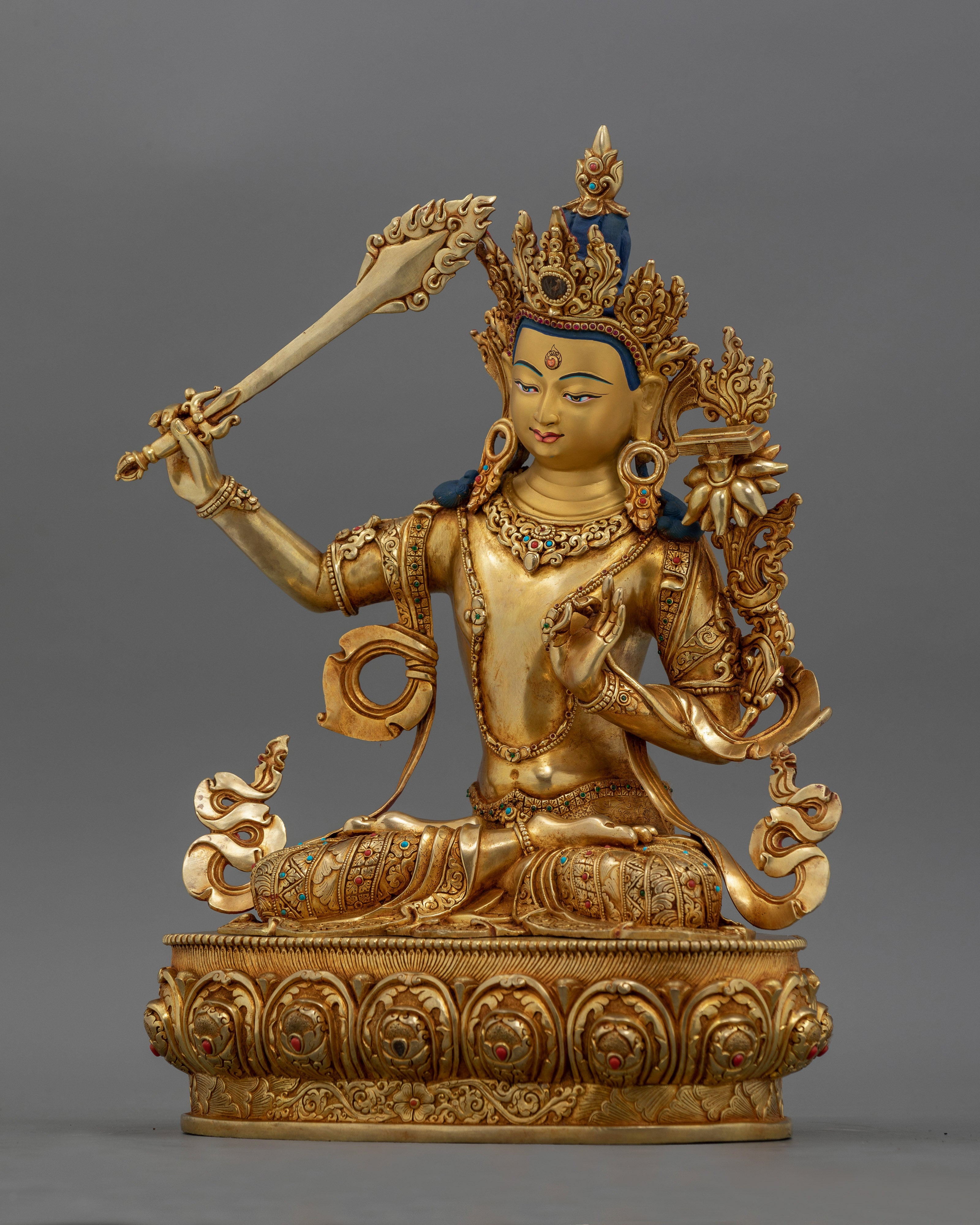 Sacred Manjushri Guardian of Wisdom Statue |  Symbol of Knowledge and Enlightenment
