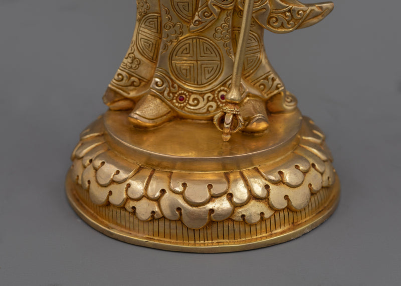 Traditional Standing Guru Rinpoche Statue | Handcrafted Spiritual Protector for Your Altar