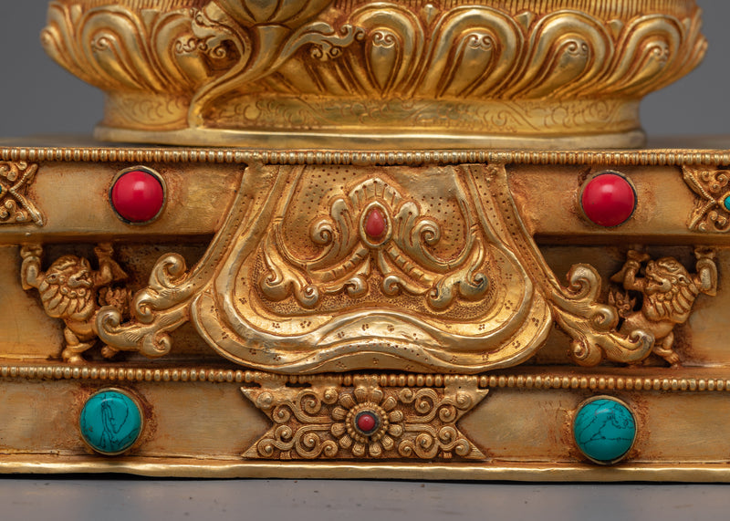 Semi Wrathful Dzambhala Deity Sculpture | Hand-Carved Buddhist Icon of Fortune and Protection