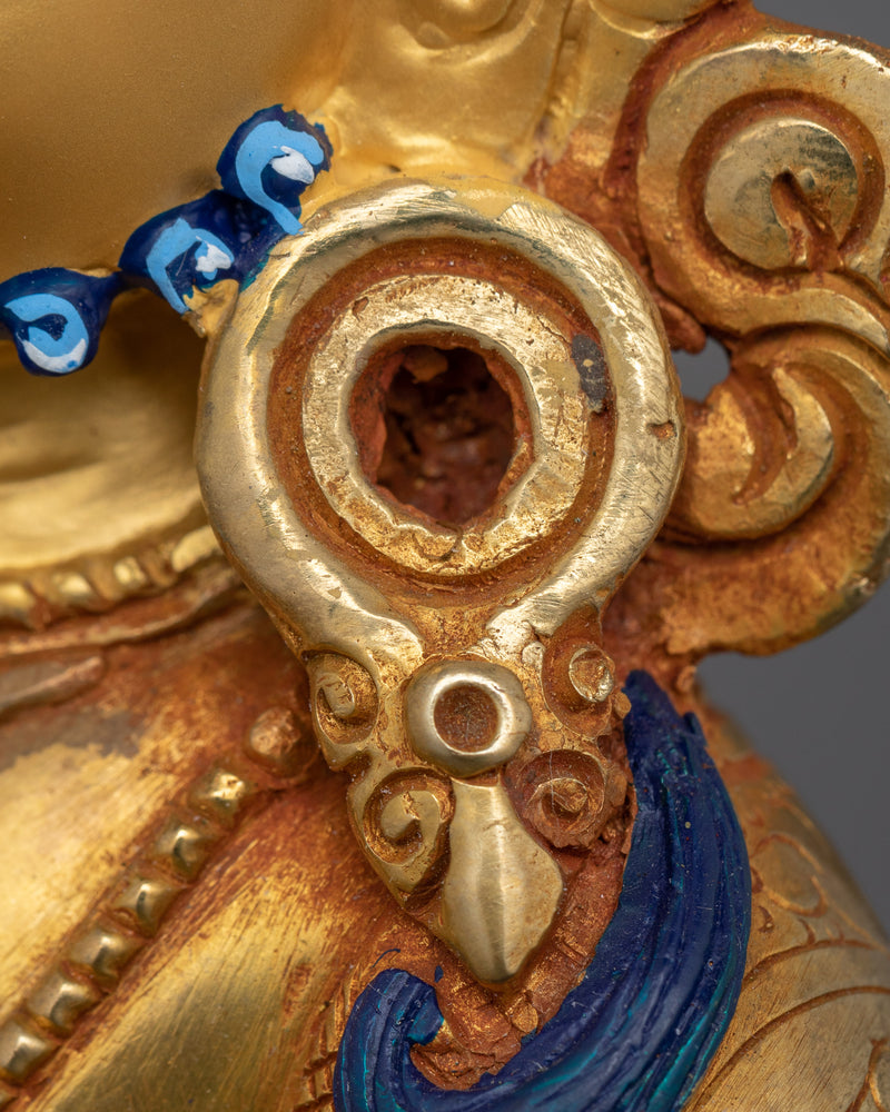 Semi Wrathful Dzambhala Deity Sculpture | Hand-Carved Buddhist Icon of Fortune and Protection