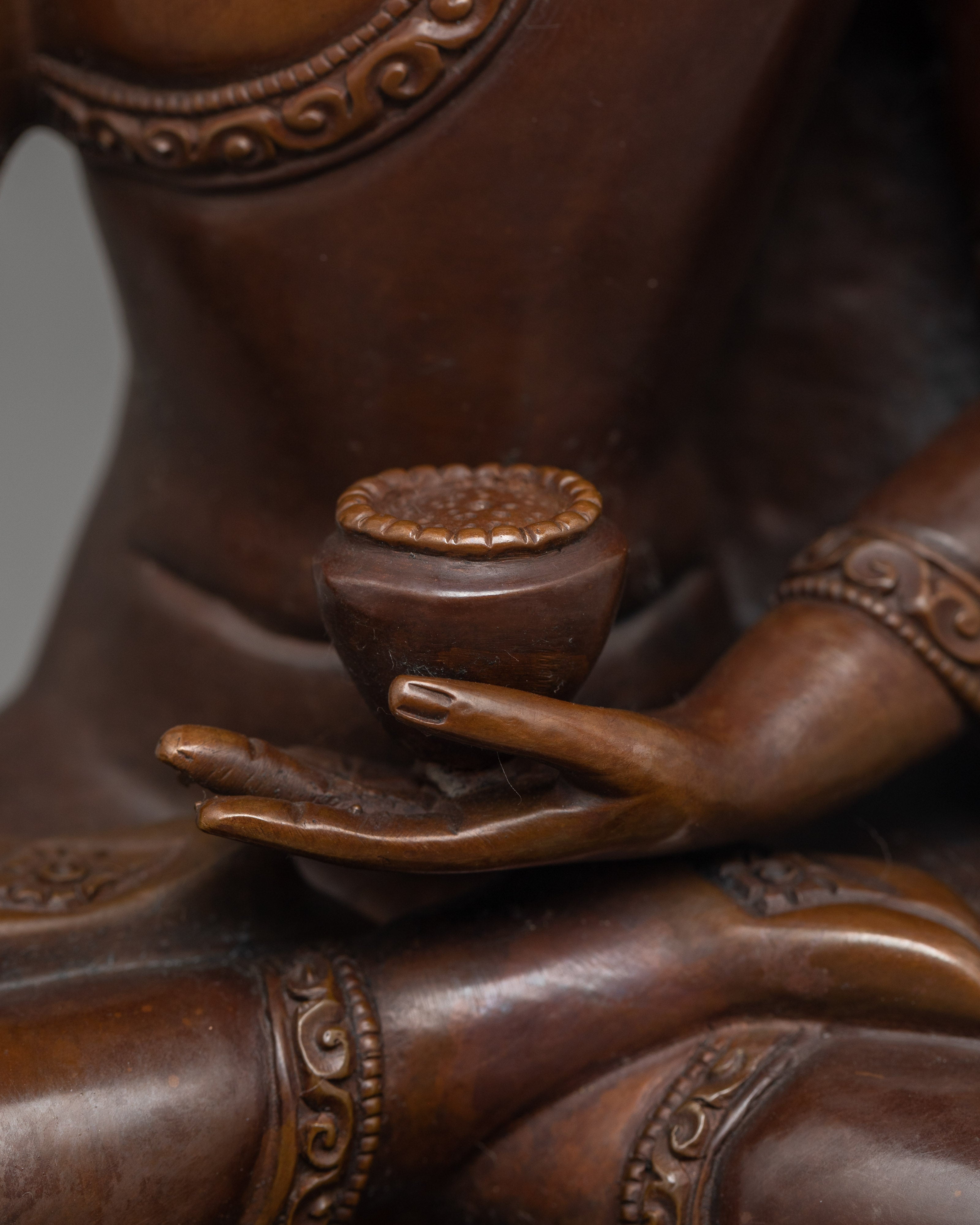 Shakyamuni Dharma Buddha Statue in Oxidized Copper | Enlightened Artwork