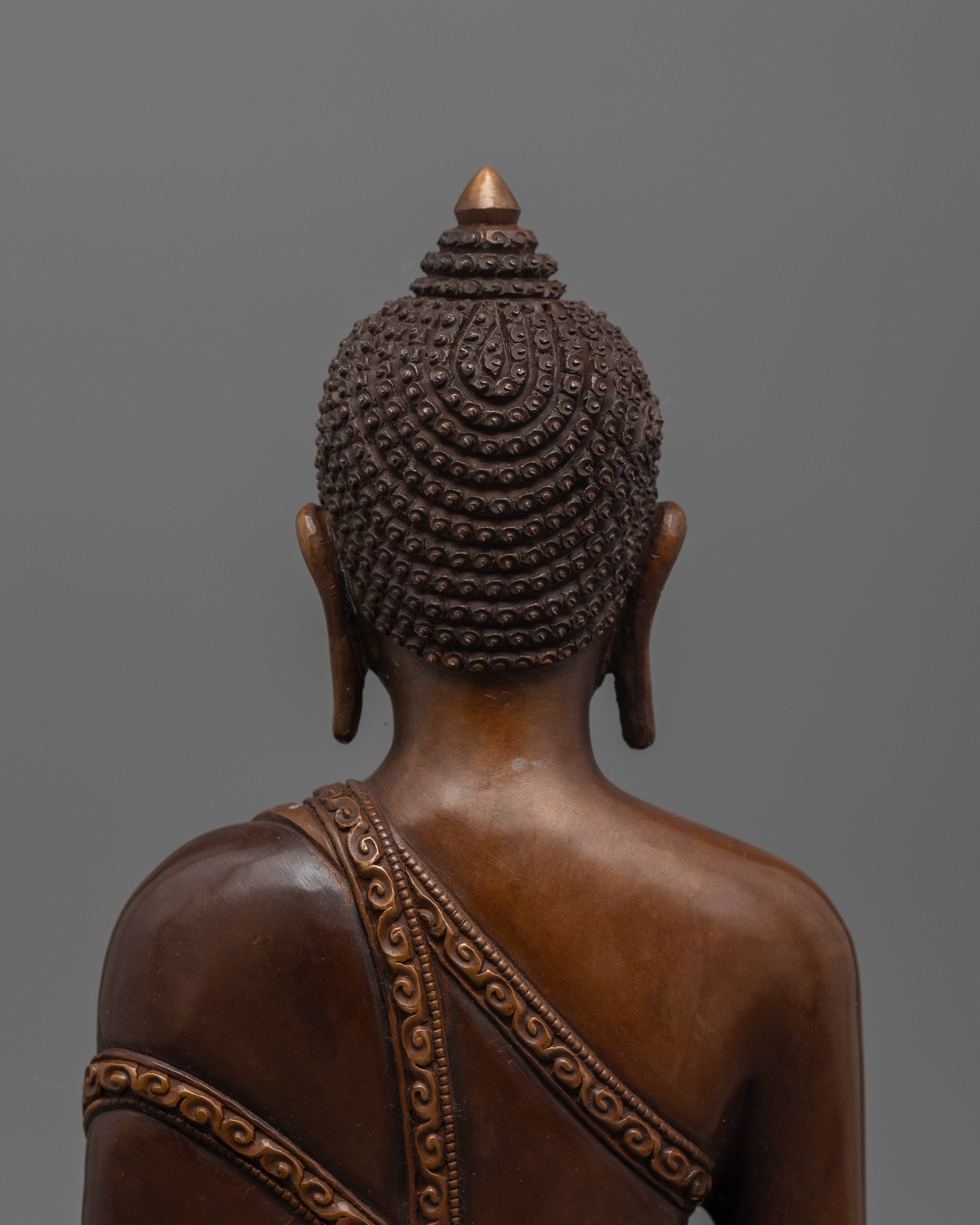 Shakyamuni Dharma Buddha Statue in Oxidized Copper | Enlightened Artwork