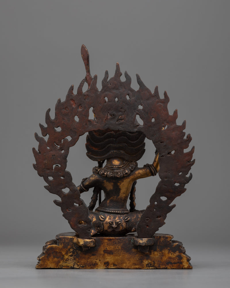 24K Gold Wrathful Vajrayogini Dakini Statue | Power and Transformation