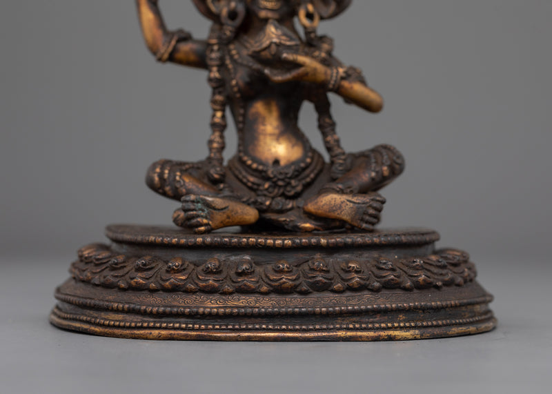 24K Gold Wrathful Vajrayogini Dakini Statue | Power and Transformation