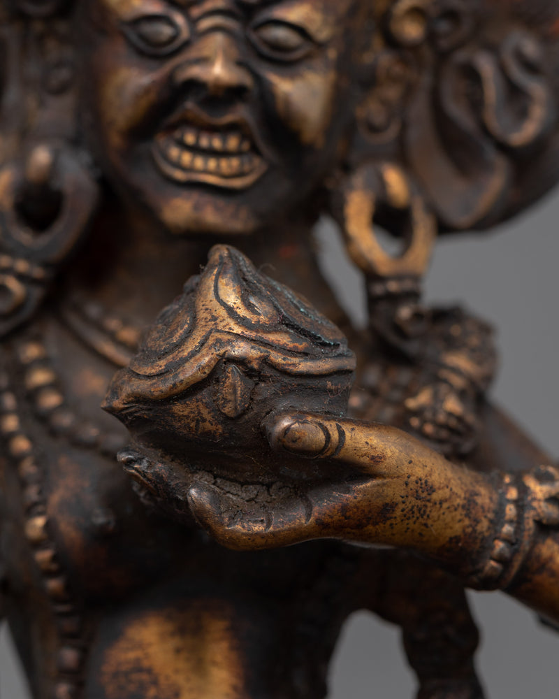 24K Gold Wrathful Vajrayogini Dakini Statue | Power and Transformation