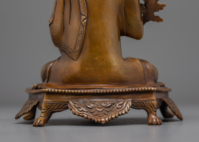 His Holiness Dalai Lama Statue in Oxidized Copper | Symbol of Compassion and Wisdom