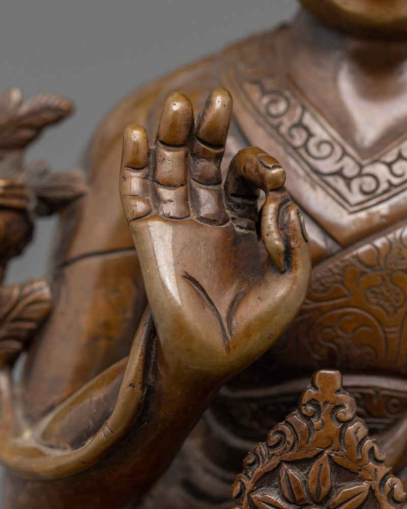 His Holiness Dalai Lama Statue in Oxidized Copper | Symbol of Compassion and Wisdom