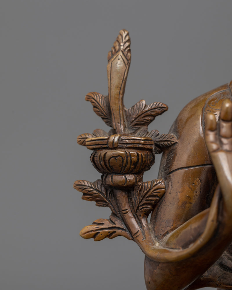 His Holiness Dalai Lama Statue in Oxidized Copper | Symbol of Compassion and Wisdom