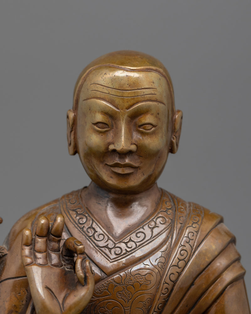 His Holiness Dalai Lama Statue in Oxidized Copper | Symbol of Compassion and Wisdom