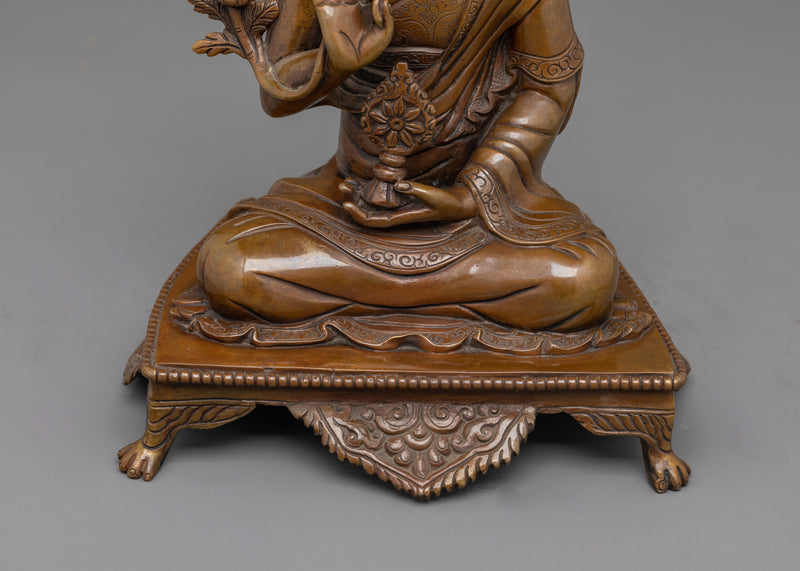 His Holiness Dalai Lama Statue in Oxidized Copper | Symbol of Compassion and Wisdom
