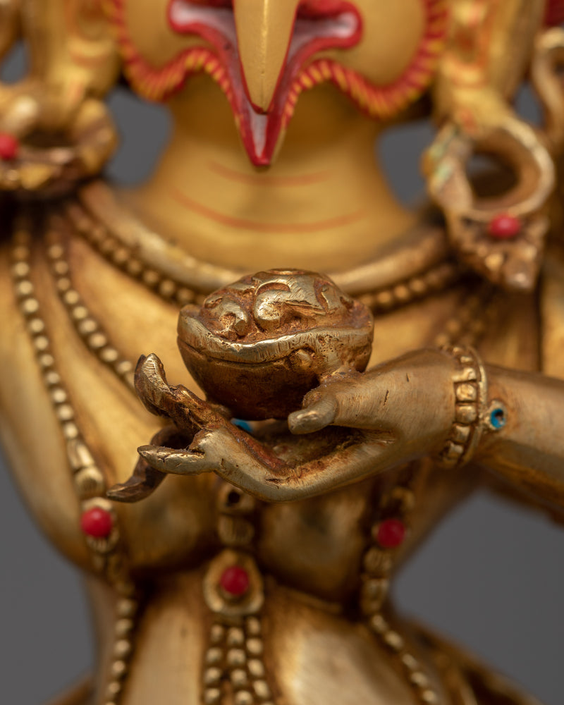 Handcarved Hindu Deity Garuda Sculpture | Tibetan Buddhism Artwork