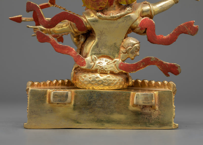Protector of the Dharma Mahakala Rahula Statue | Traditional Tibetan Art