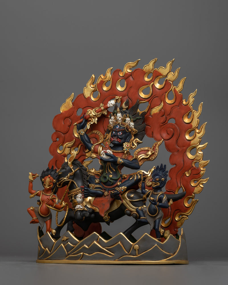 Wisdom Protector Fierce Palden Lhamo Statue | Handcrafted Tibetan Deity