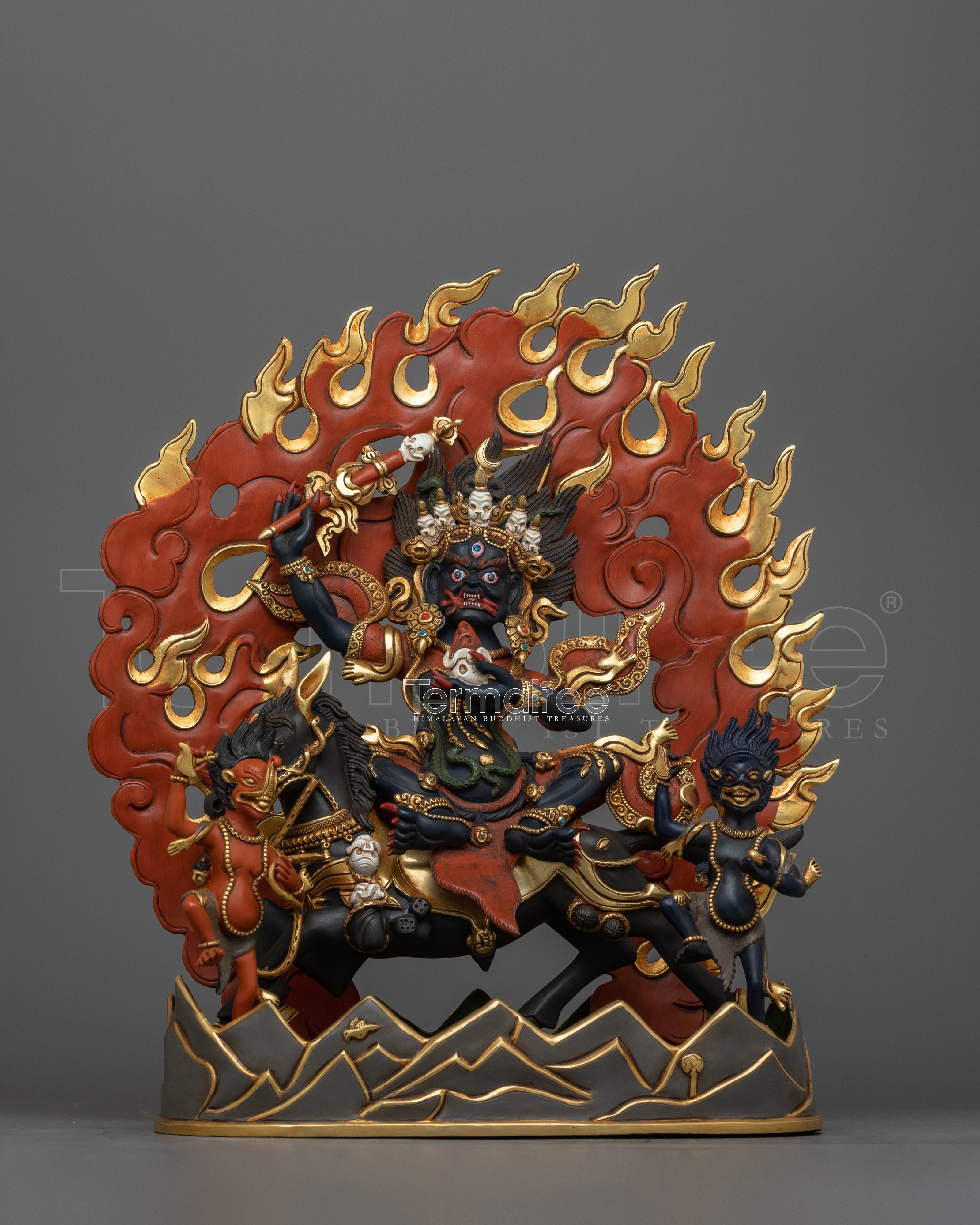 Wisdom Protector Fierce Palden Lhamo Statue | Handcrafted Tibetan Deity