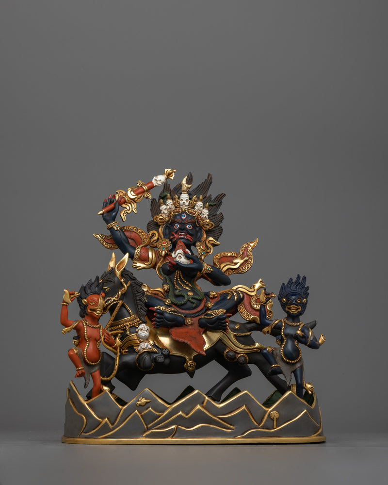 Wisdom Protector Fierce Palden Lhamo Statue | Handcrafted Tibetan Deity