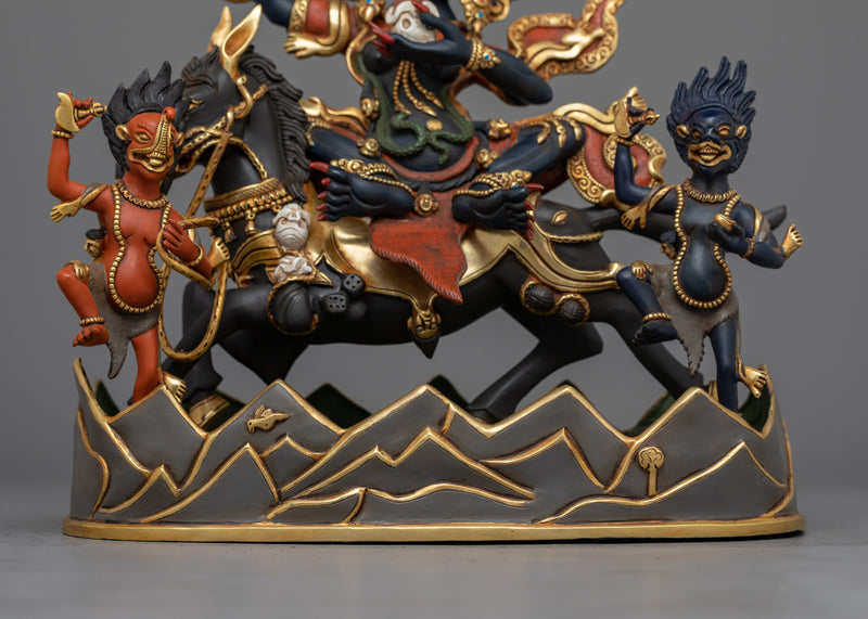 Wisdom Protector Fierce Palden Lhamo Statue | Handcrafted Tibetan Deity
